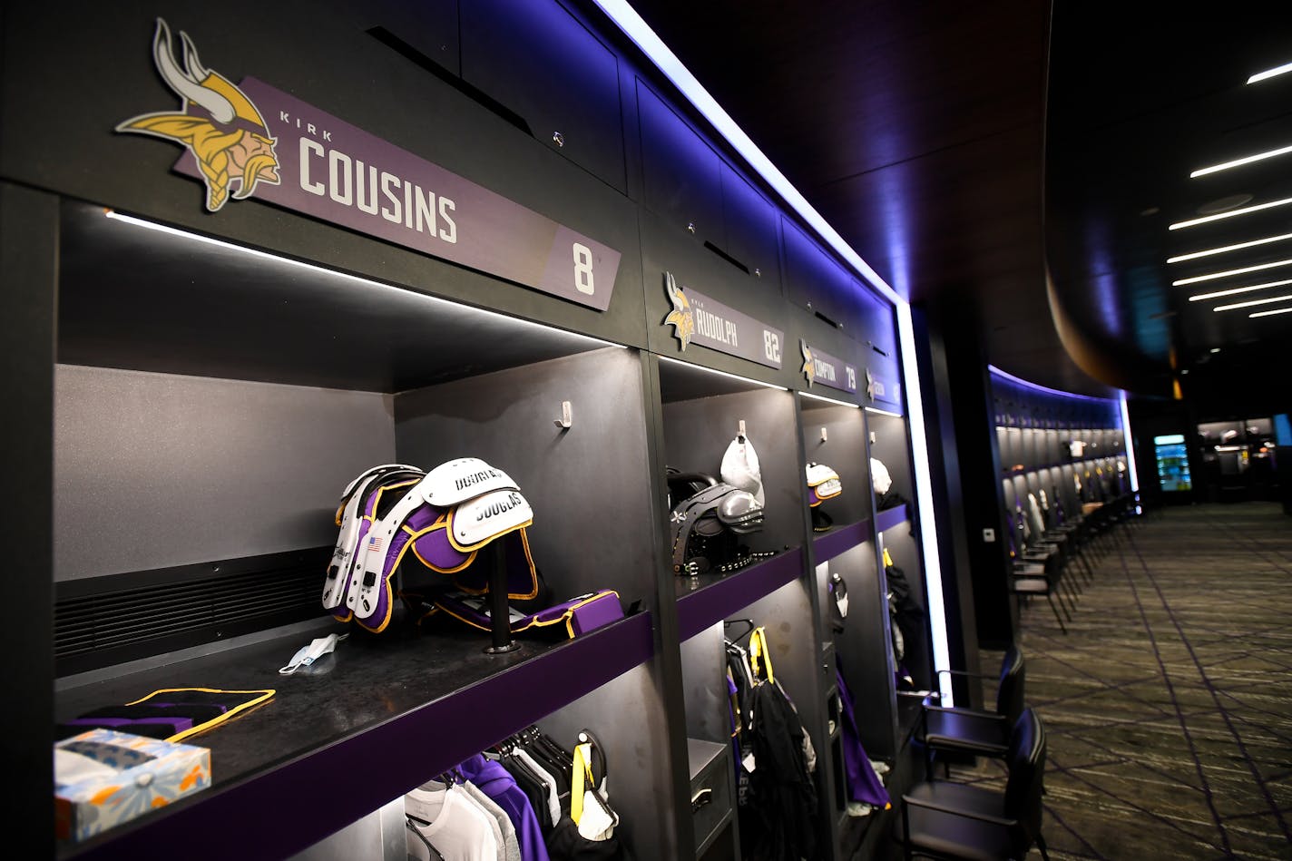 The locker room at the Twin Cities Orthopedics Performance Center. ] AARON LAVINSKY &#xef; aaron.lavinsky@startribune.com Photos of the Twin Cities Orthopedics Performance Center photographed Friday, July 13, 2018.