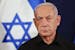 Israeli Prime Minister Benjamin Netanyahu attends a press conference in the Kirya military base in Tel Aviv, Israel on Oct. 28, 2023.