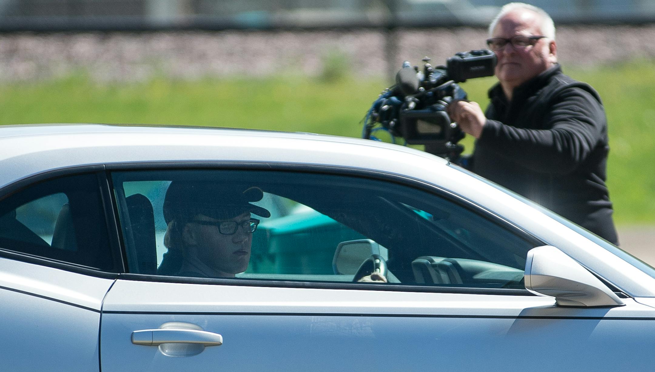 John LaDue was met by TV cameras upon arrival at his home Wednsday. ] (AARON LAVINSKY/STAR TRIBUNE) aaron.lavinsky@startribune.com John LaDue, the Waseca teen arrested two years ago for plotting a massacre at the local high school, returned home on Wednesday, May 4, 2016 in Waseca, Minn.
