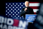 Joe Biden, the Democratic presidential nominee, addresses a drive-in rally at Pittsburgh's Lexington Technology Park, Monday evening Nov. 2, 2020.