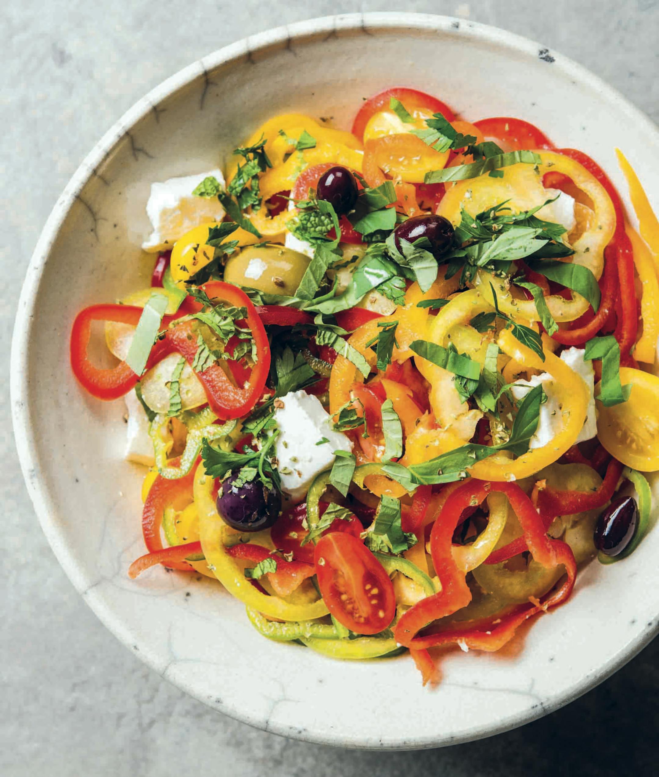 Pepper Salad With Feta from "David Tanis Market Cooking."