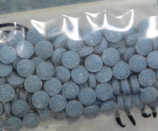 A bag of heroin fentanyl pills, as seen on July 2, 2018. (U.S. Drug Enforcement Administration)