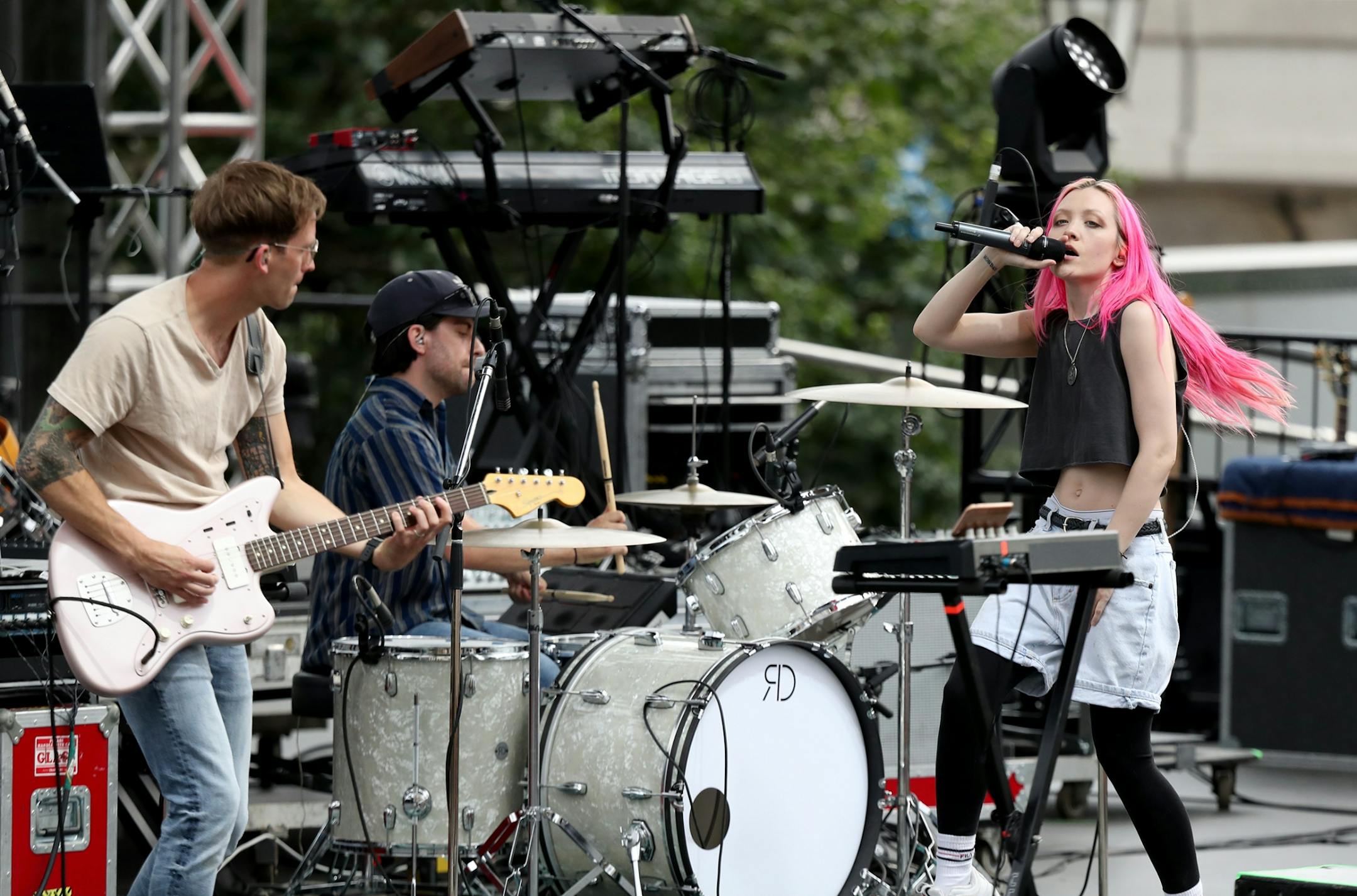 Now, Now performs during the Basilica Block Party at Basilica of St. Mary Friday, July 6, 2018, in Minneapolis, MN.