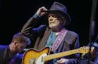 Merle Haggard tips his hat to the audience as he performs at the Saban Theater on Feb. 11, 2016 in Beverly Hills, Calif. Haggard died on April 5, 2016