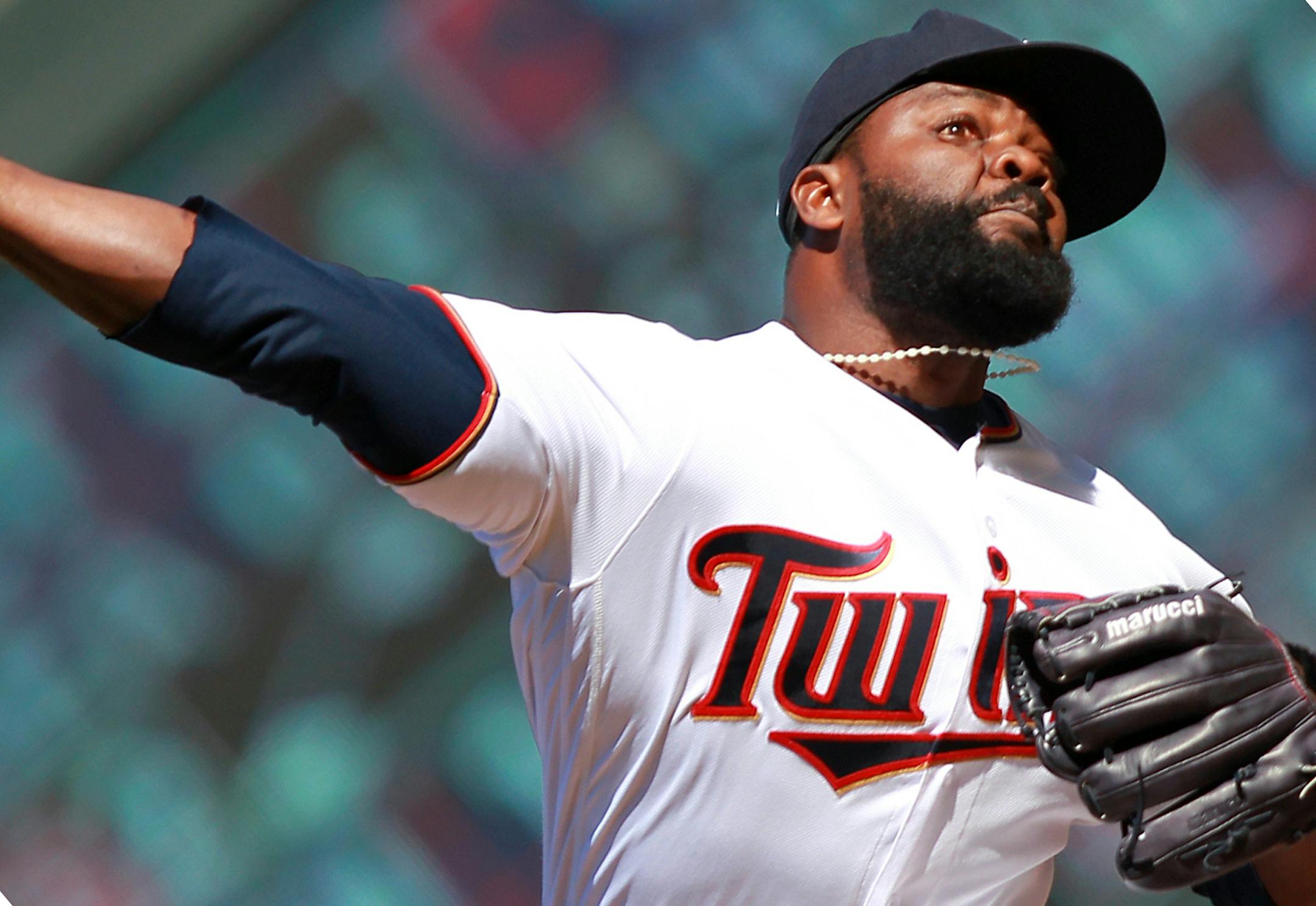 Minnesota Twins pitcher Fernando Rodney throws against the Milwaukee Brewers in the ninth inning of a baseball game Sunday, May 20, 2018, in Minneapolis. (AP Photo/Andy Clayton-King)