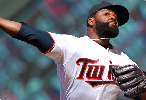 Minnesota Twins pitcher Fernando Rodney throws against the Milwaukee Brewers in the ninth inning of a baseball game Sunday, May 20, 2018, in Minneapol