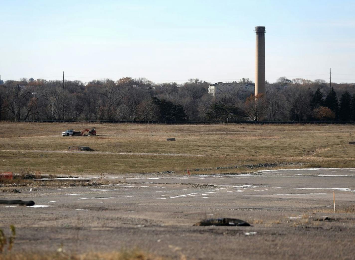 A piece of equipment at work on the former site prior to an announcement of a nearly one billion dollar investment proposal in the former Ford Site in affordable housing, parks and infrastructure over the next two decades Tuesday, Nov. 12, 2019, in St. Paul, MN.