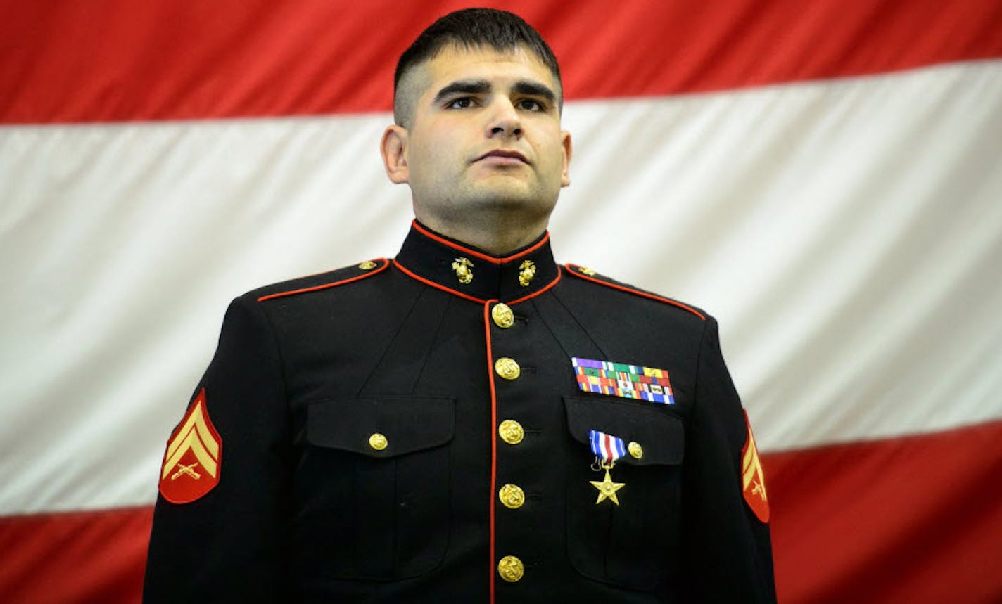 Marine Cpl. Ethan Nagel was awarded a Silver Star on Tuesday for his actions in Afghanistan while supporting Operation Enduring Freedom in 2009.