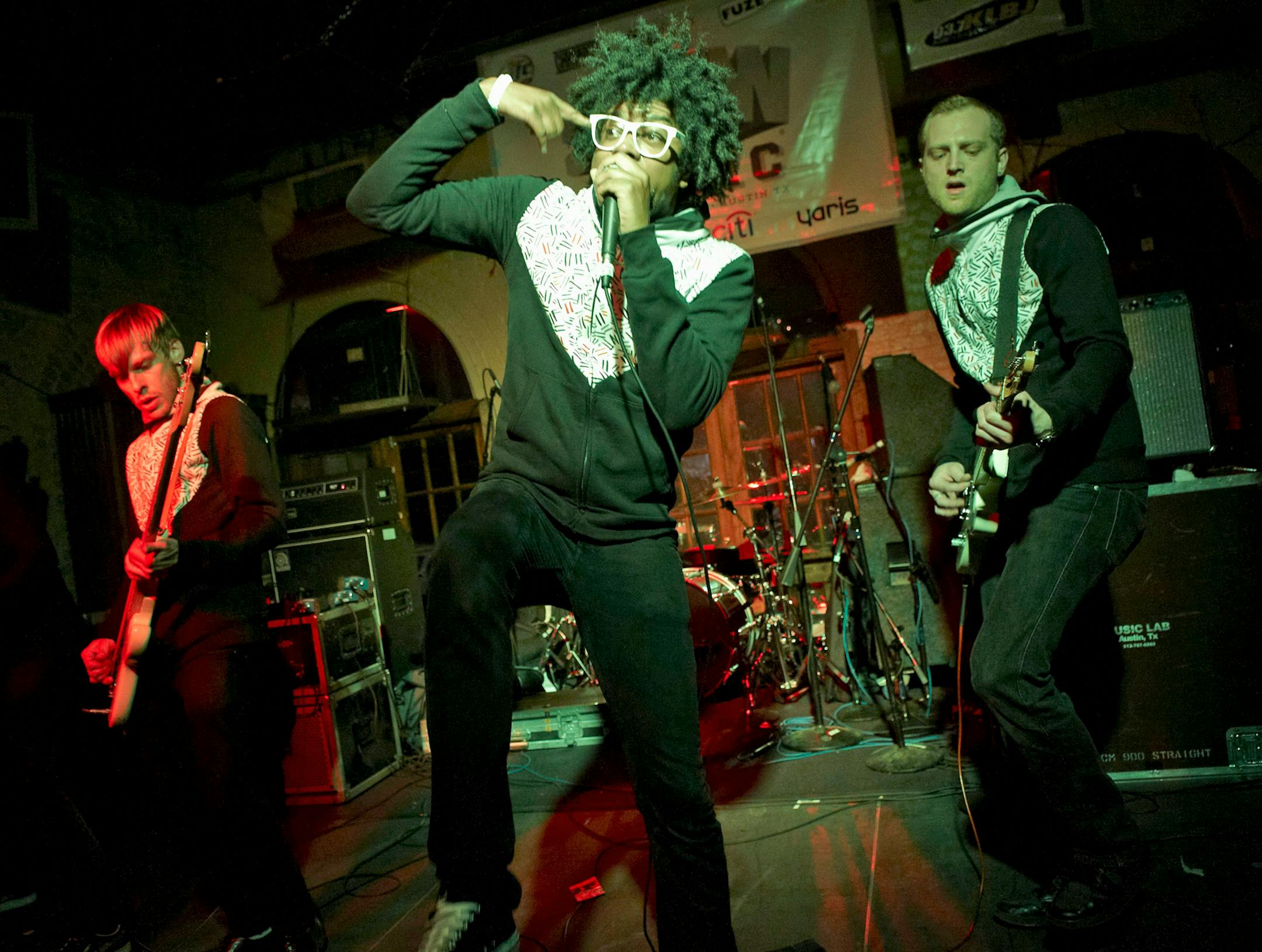 LA-based dance-punk band 'Afrobots' perform at the South By Southwest music festival.
