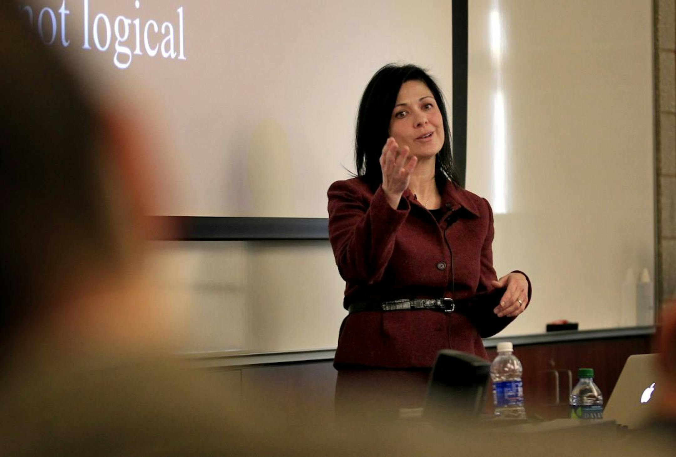 Marie Johnson, PhD, President and CEO, AUM Cardiovascular gave a presentation at the Carlson School of Business in Minneapolis on Tuesday.
