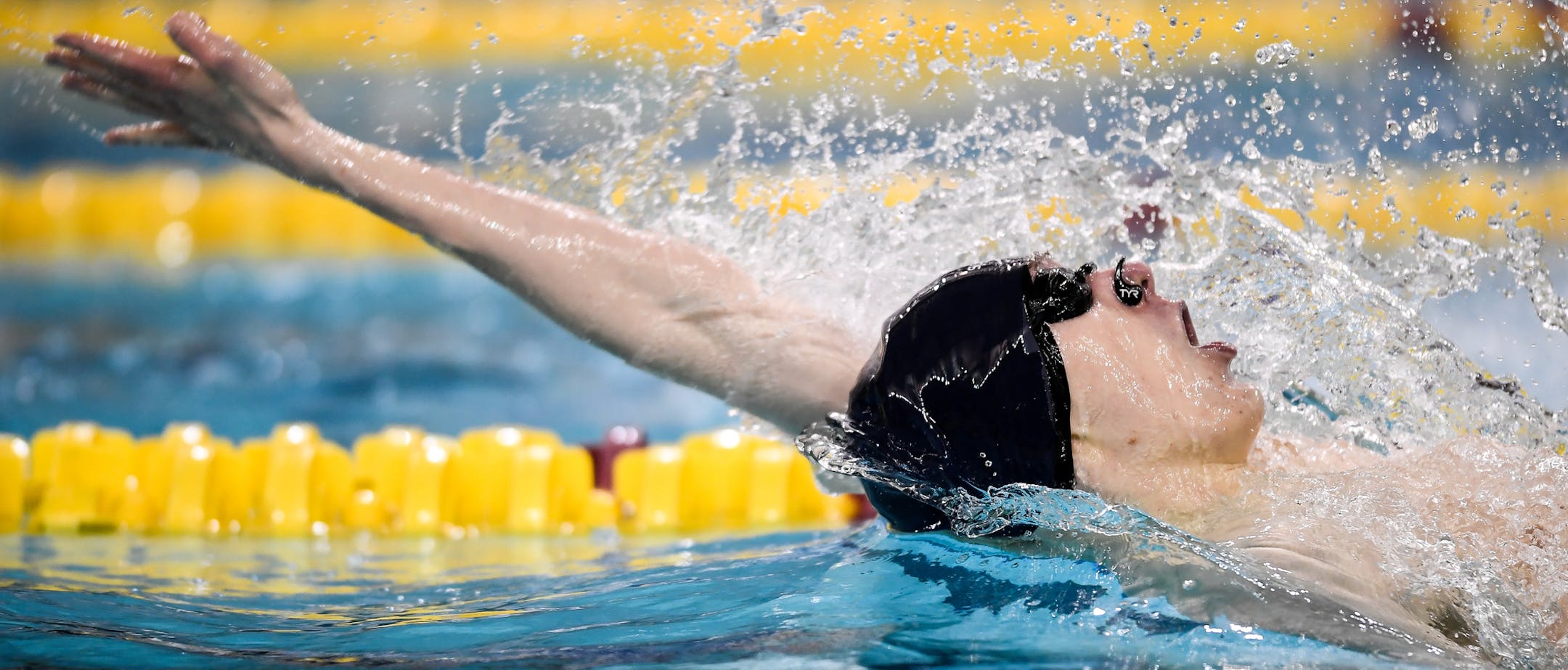 Jack Dahlgren, of Chanhassen, raced the 100 yard backstroke Saturday. Dahlgren won the race with a time of 48.28. ] AARON LAVINSKY &#x2022; aaron.lavinsky@startribune.com The 2A boys' state swim individual and team championships were held on Saturday, March 4, 2017 at the University of Minnesota aquatics center in Minneapolis, Minn.
