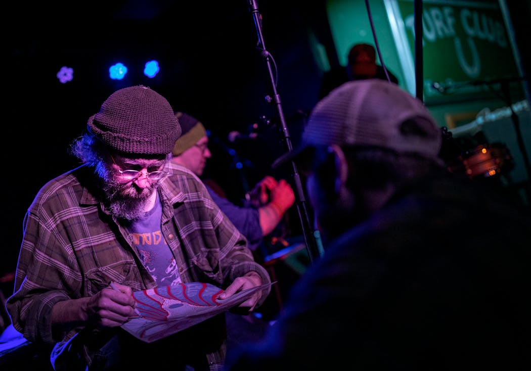 Charlie Parr autographed memorabilia in 2020 at the Turf Club, where he played last month selling long-delayed vinyl copies of his latest LP, “Last of the Better Days Ahead.”