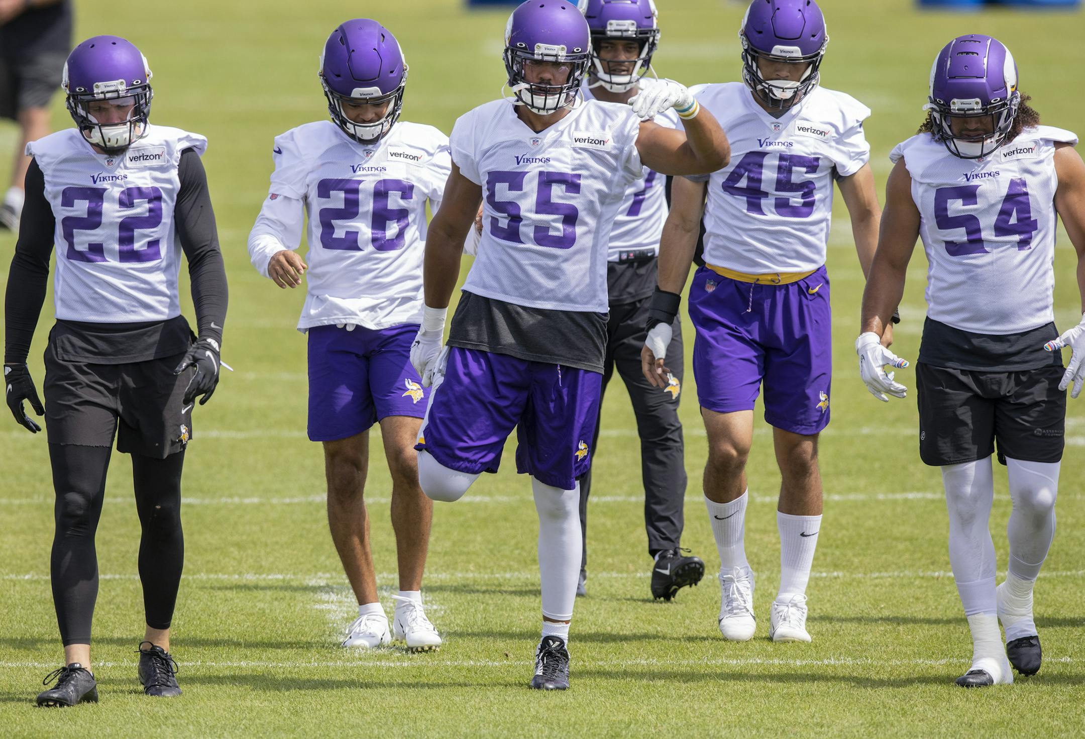 Minnesota Vikings linebacker Anthony Barr (55). ] CARLOS GONZALEZ • cgonzalez@startribune.com – Eagan, MN – August 20, 2020, TCO Performance Center, Minnesota Vikings Training Camp, NFL