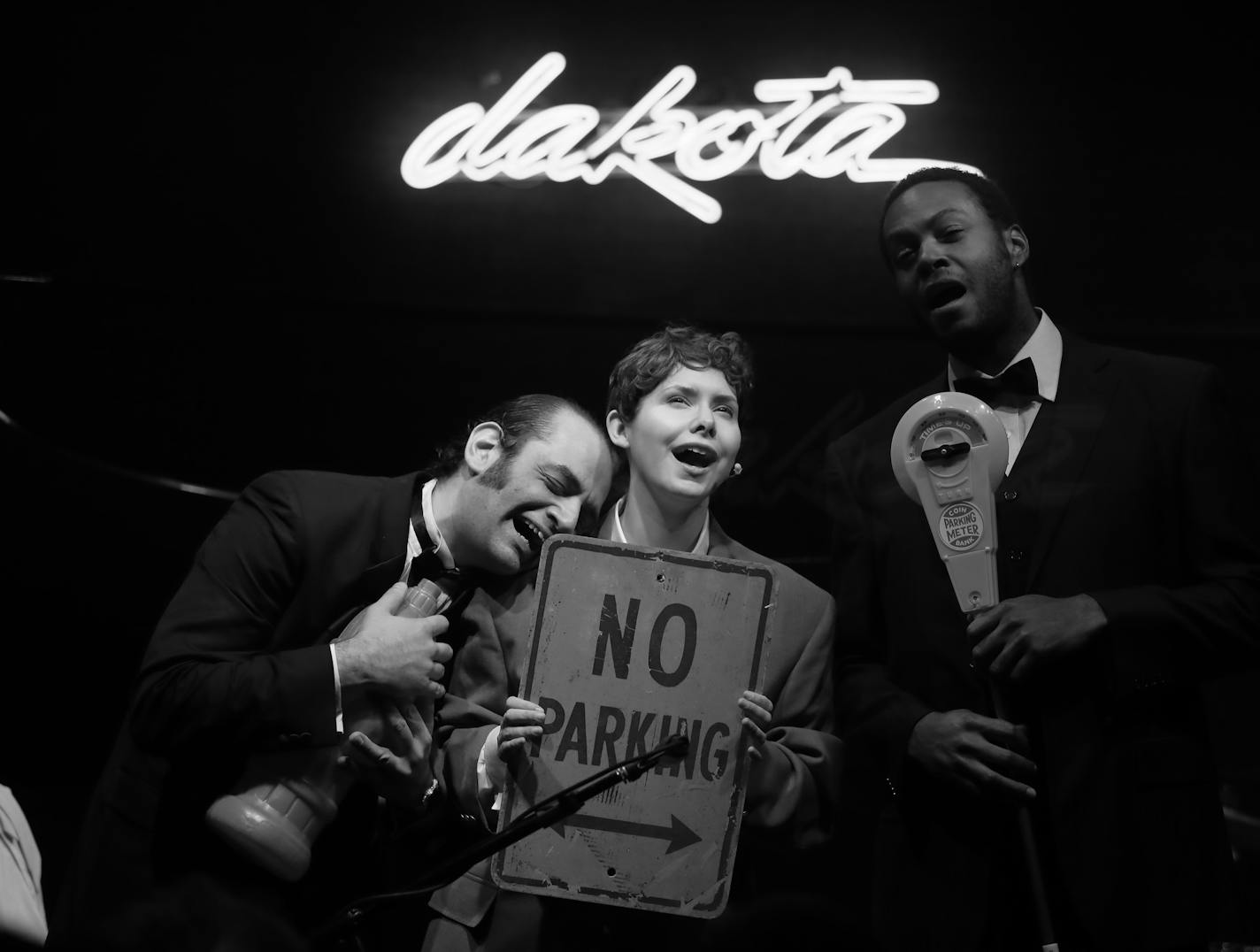 Nellie McKay with bassist Alexi David, left, and drummer Kenneth Salters during her revue "A Girl Named Bill" Monday night. at the Dakota.