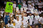 Minnesota Lynx fans cheered for their team before the start of their game against the Los Angeles Sparks Sunday.