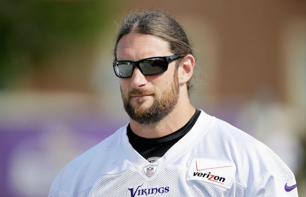 Vikings defensive end Brian Robison during training camp in Mankato.