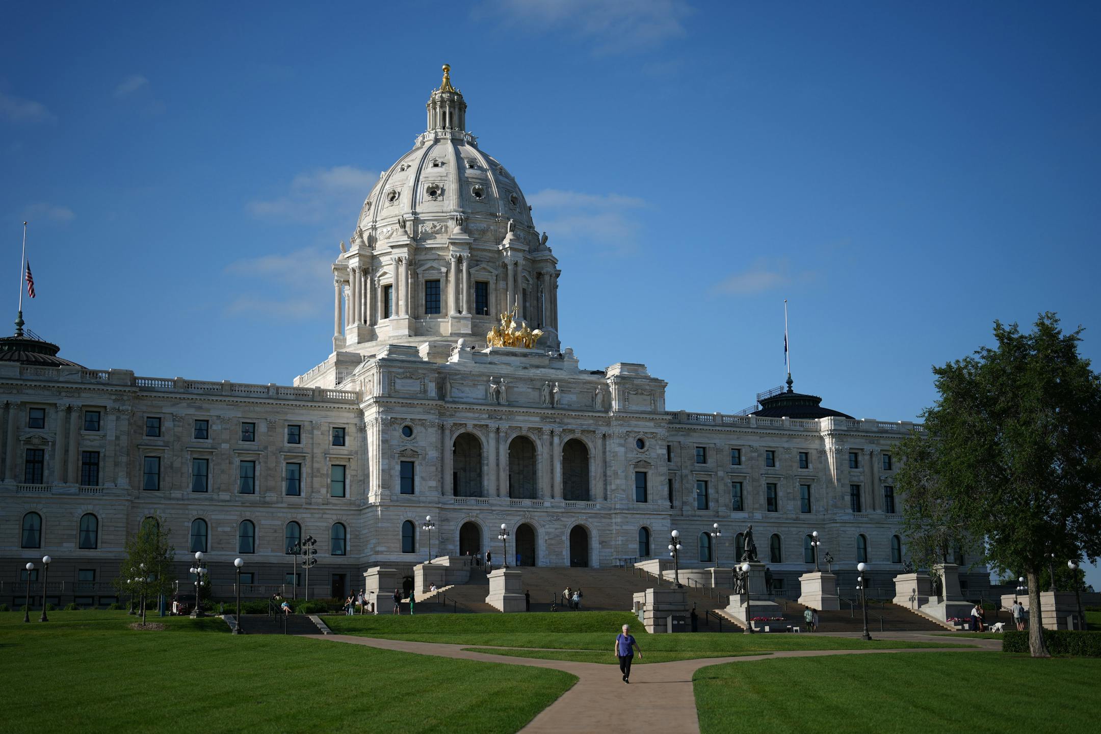 The last mourners trickle out of the Minnesota State Capitol after the Lying in State for Minnesota State Representative Melissa Hortman, Mark Hortman and their dog, Gilbert, in St. Paul, Minn. on Friday, June 27, 2025.