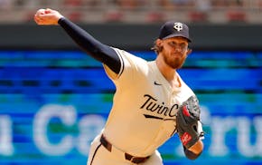 Twins starting pitcher Bailey Ober throws to the Kansas City Royals in the first inning Sunday at Target Field.