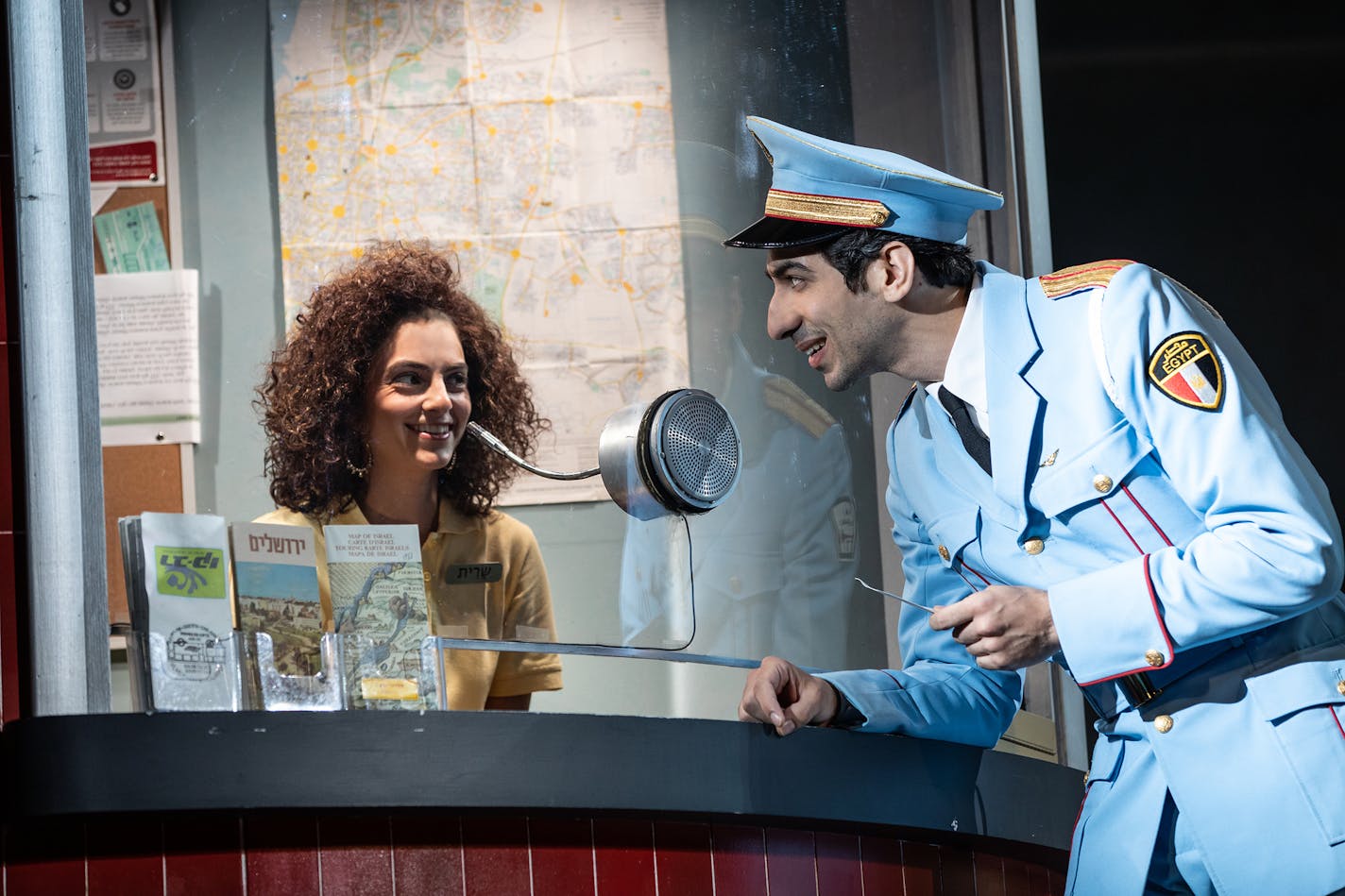 Sara Kapner and Joe Joseph in the touring production of "The Band's Visit." Photo by Matthew Murphy.