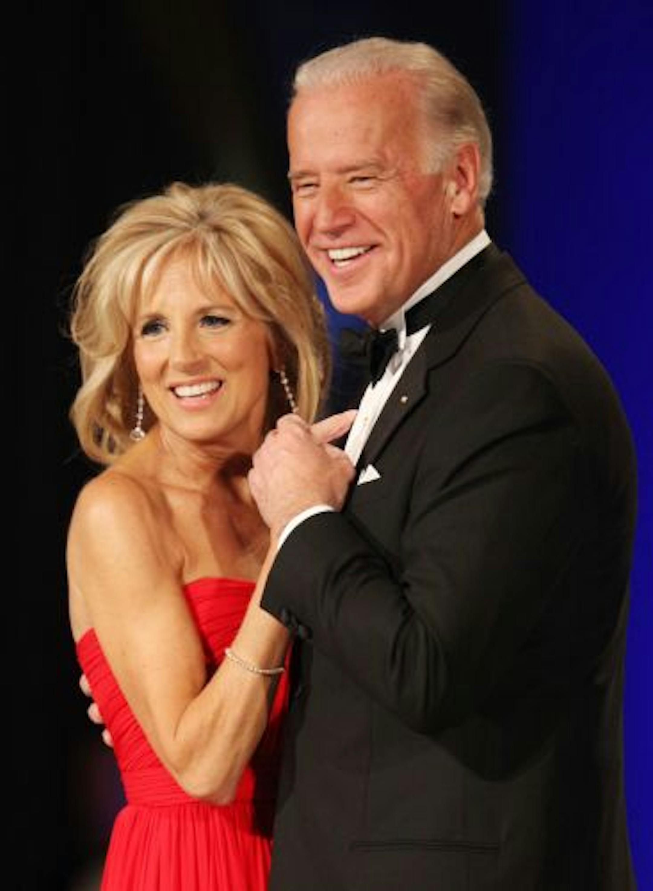 Vice President Joe Biden and his wife Jill dance during the Commander in Chief's Ball, Tuesday, Jan. 20, 2009, in Washington.