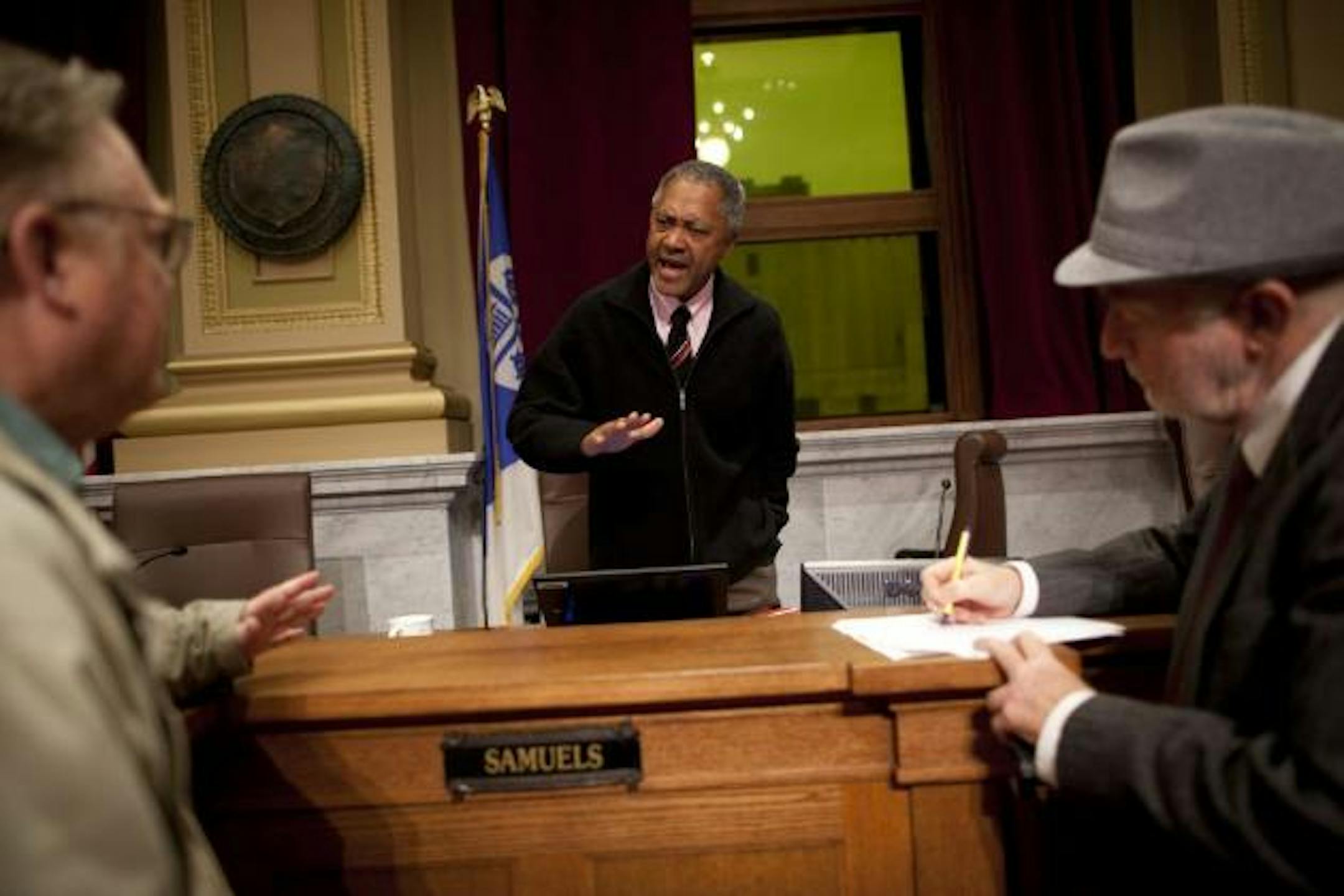 Council member Don Samuels speaks out (photo by Renee Jones Schneider)