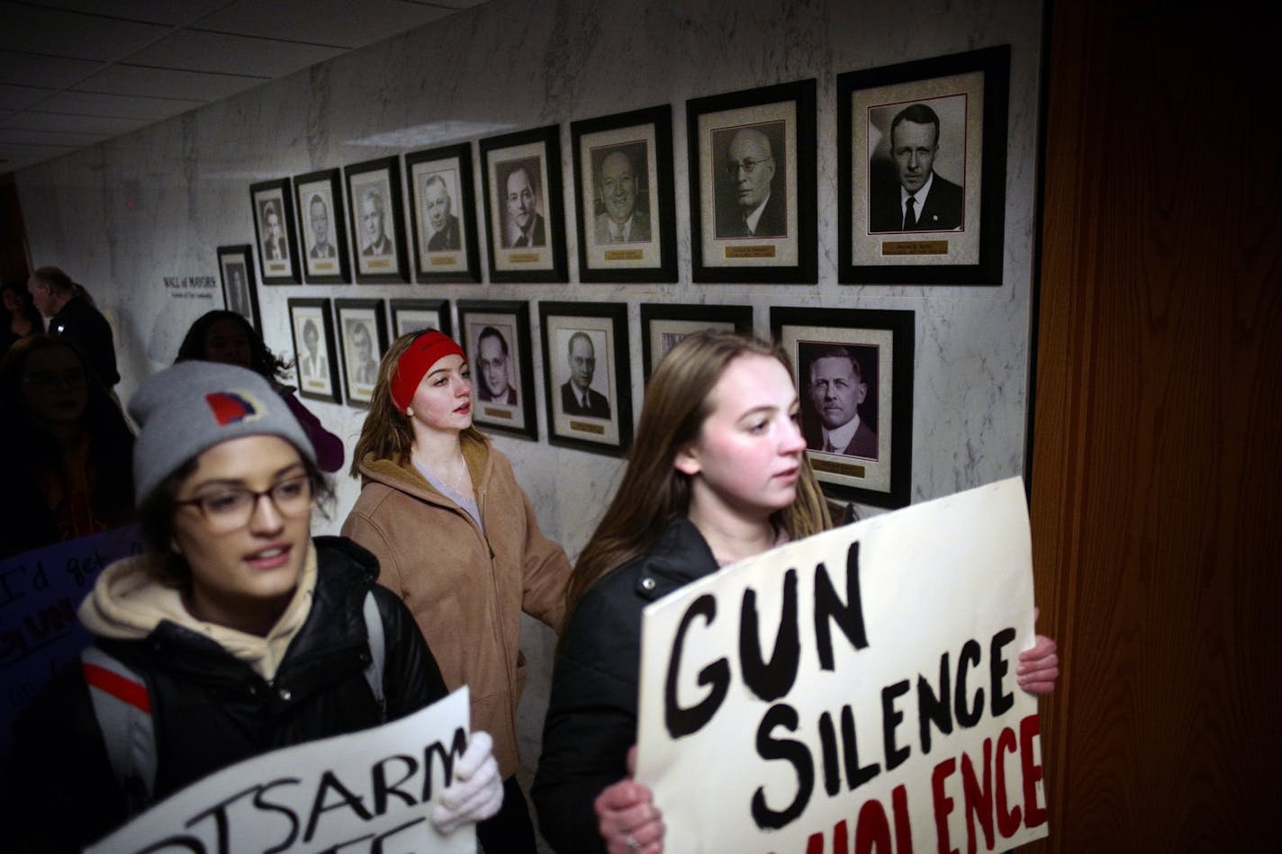 About a hundred students packed the city council chambers to support safer schools in the wake of the Florida shooting.