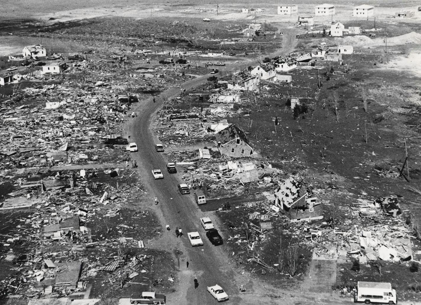 Results of the May 1965 tornado in Fridley. Anoka County Historical Society