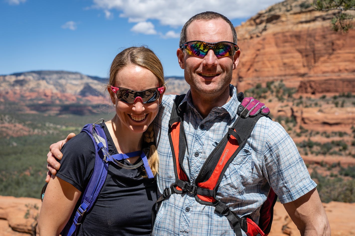 Bruce Martens, right, and his wife, Linda, during a trip to Arizona. Martens is the director of Loppet Cycle Works.