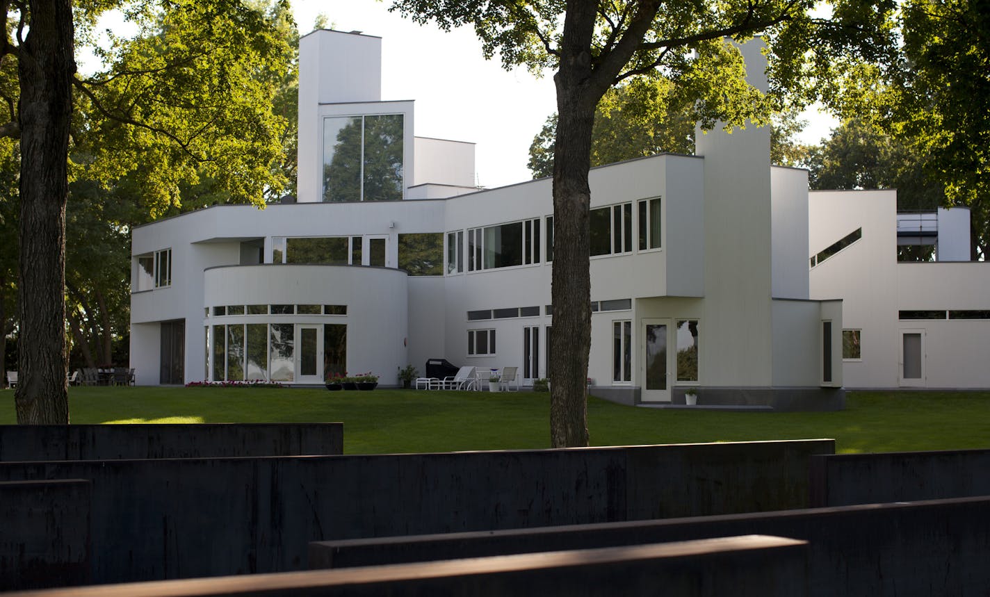 Ralph and Peggy Burnet's Wayzata, Minn. home on Monday afternoon, August 8, 2011. In the foreground is a work by the minimalist sculptor Richard Serra. The Burnets have decided to sell the house they have lived in since 2004. The property on Lake Minnetonka was built in 1969 on 13 acres of land. ] JEFF WHEELER &#x201a;&#xc4;&#xa2; jeff.wheeler@startribune.com