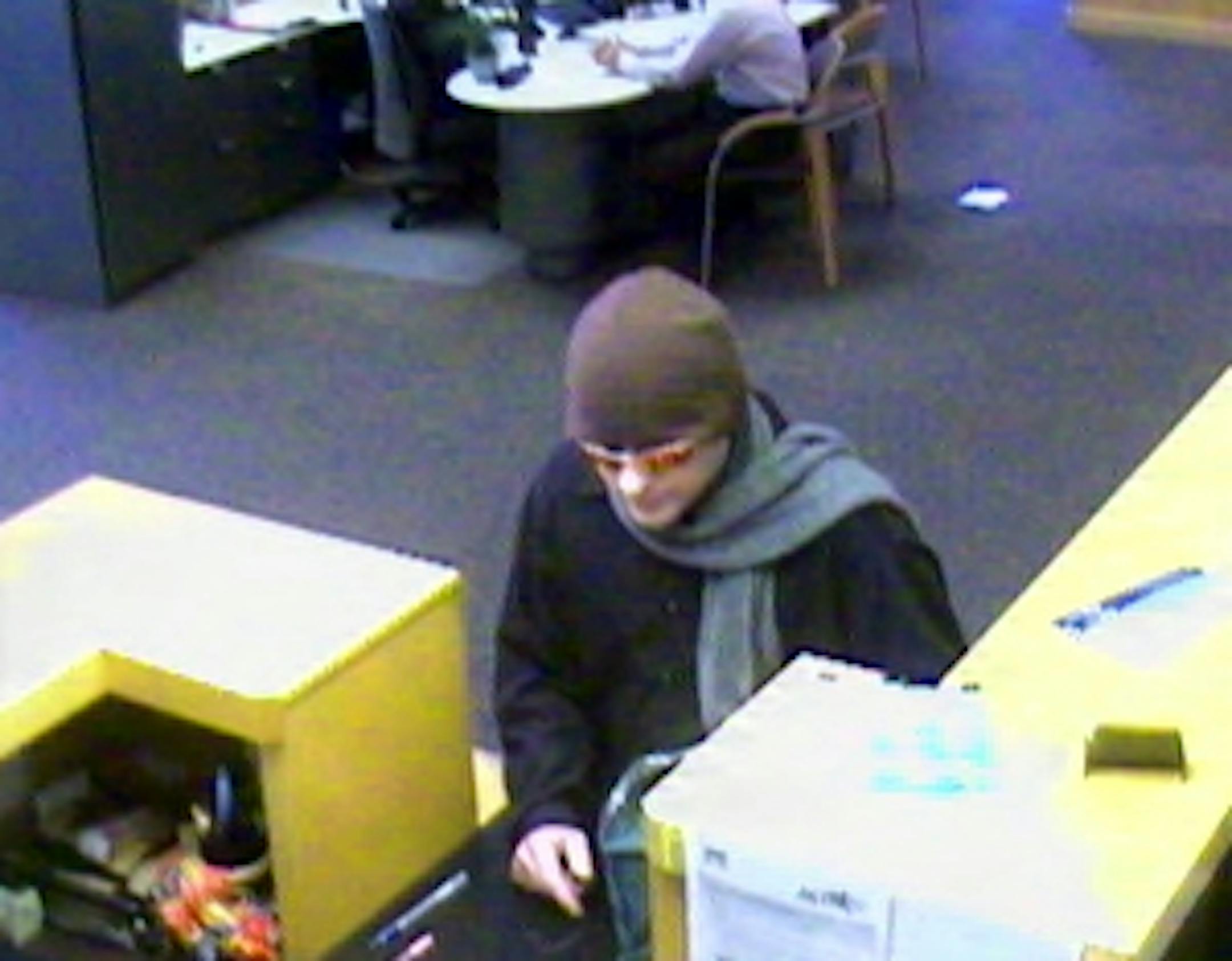 Surveillance photo shows bank robber at the M&I Bank branch, 3905 West 69th Street in Edina on April 11, 2011.