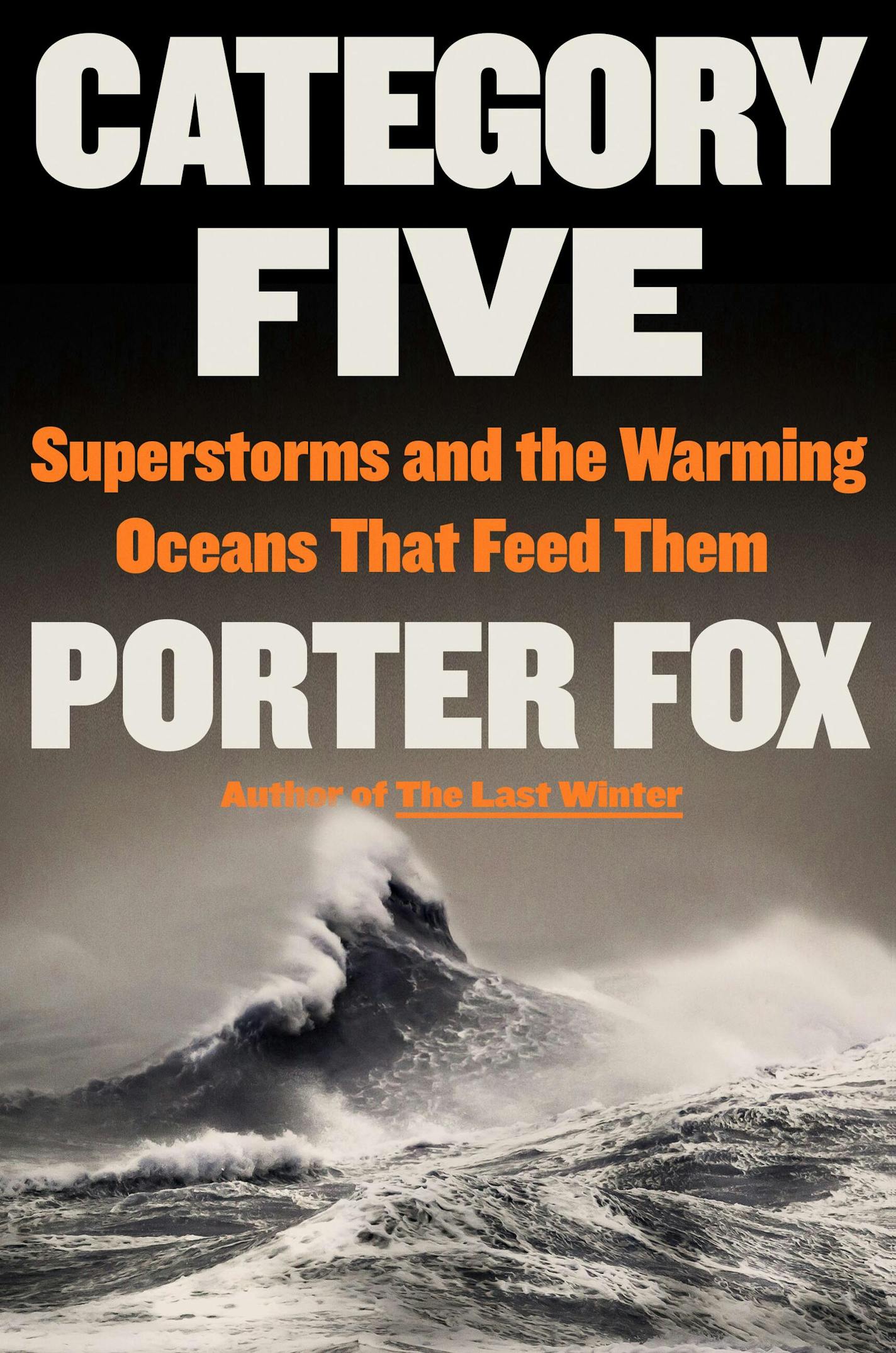 cover of Category Five is a photo of storm-tossed waves