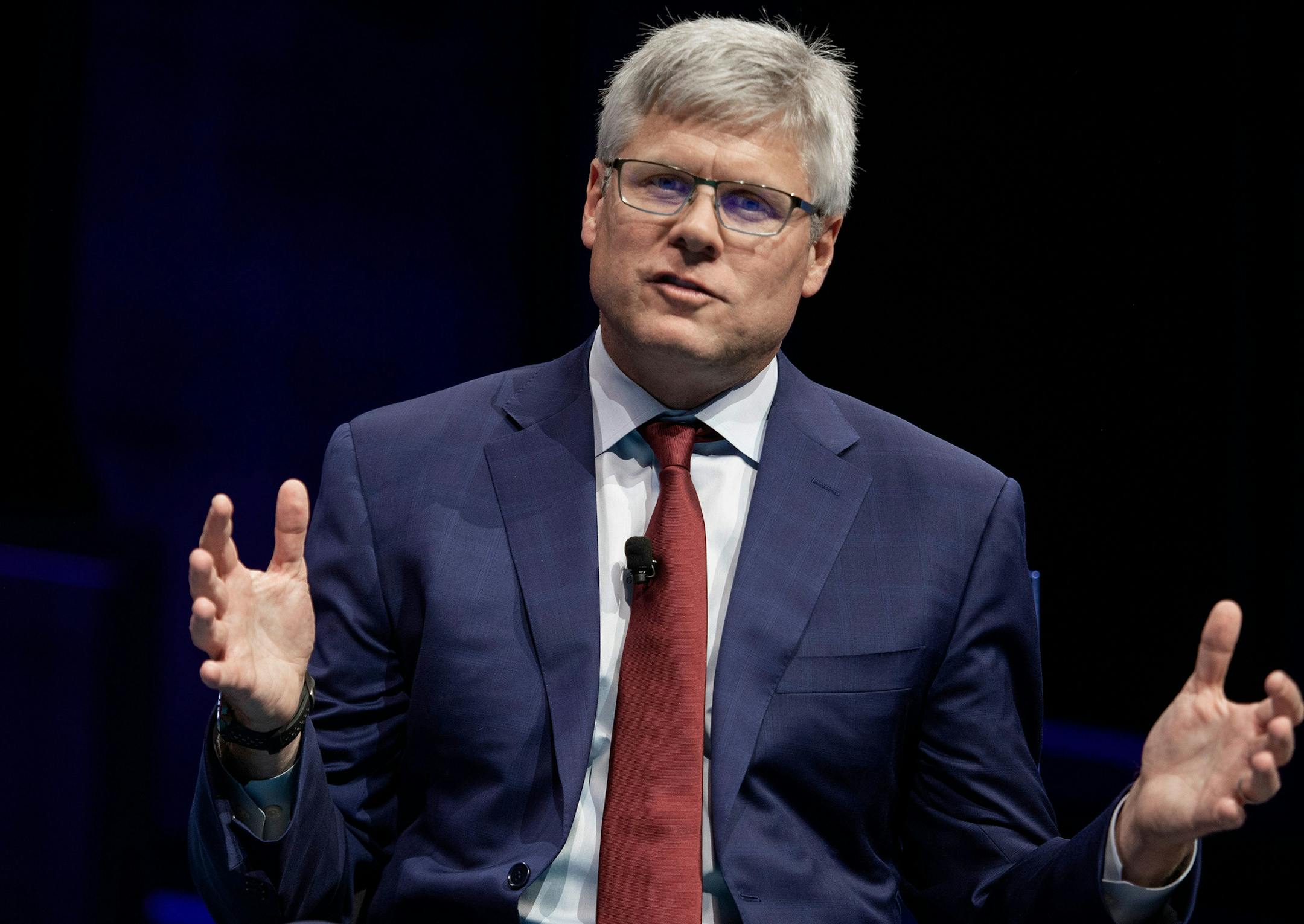 Qualcomm CEO Steve Mollenkopf speaks during the Business Roundtable CEO Innovation Summit in Washington, D.C. on December 6, 2018.(Jim Watson/AFP/Getty Images/TNS) **FOR USE WITH THIS STORY ONLY**