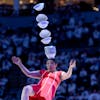 Red Panda performers during halftime of game 2 on Tuesday, April 23, 2024, at Target Center in Minneapolis, Minn.  ] CARLOS GONZALEZ • carlos.gonzal