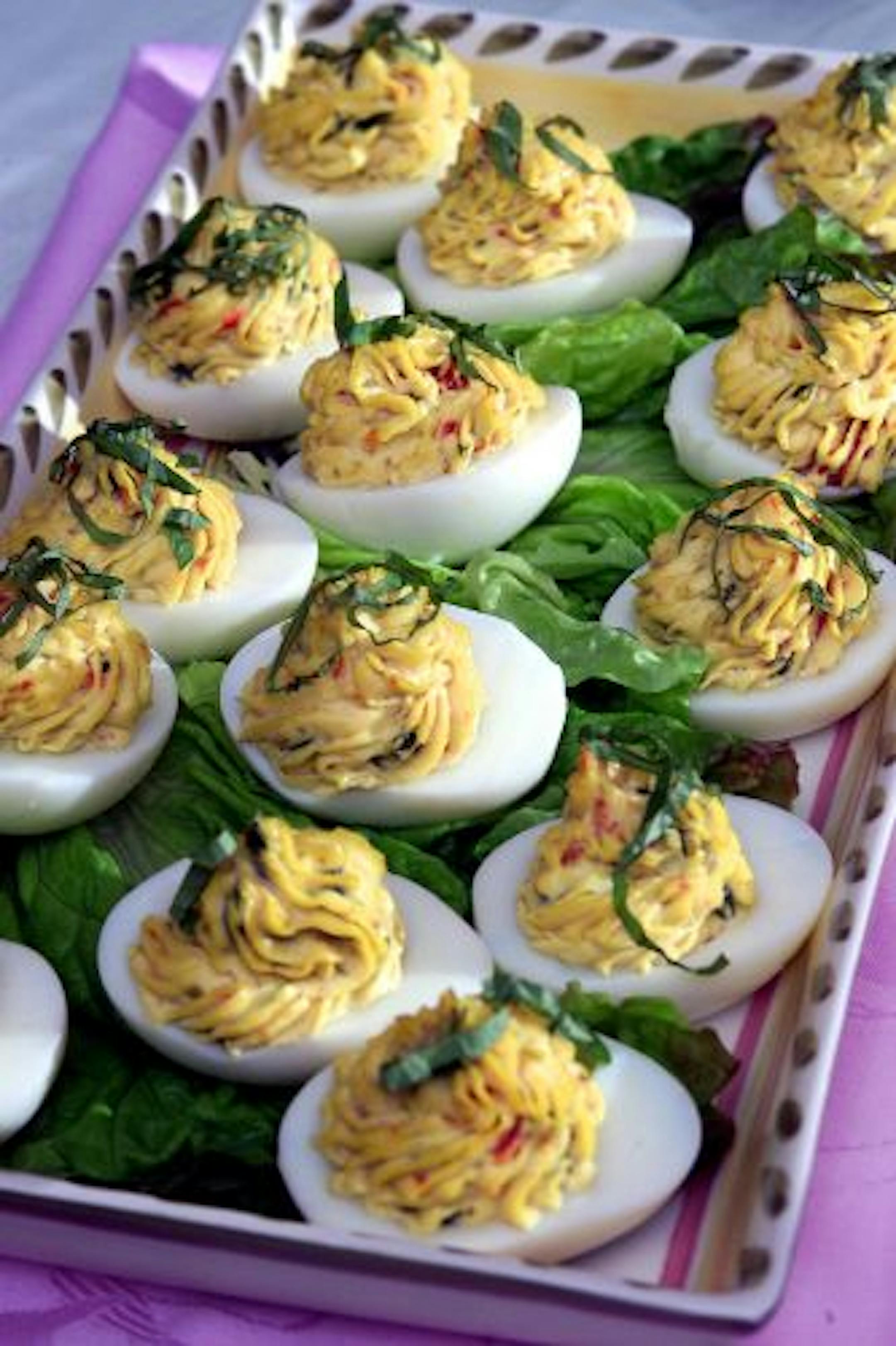 Use your imagination when filling deviled eggs.