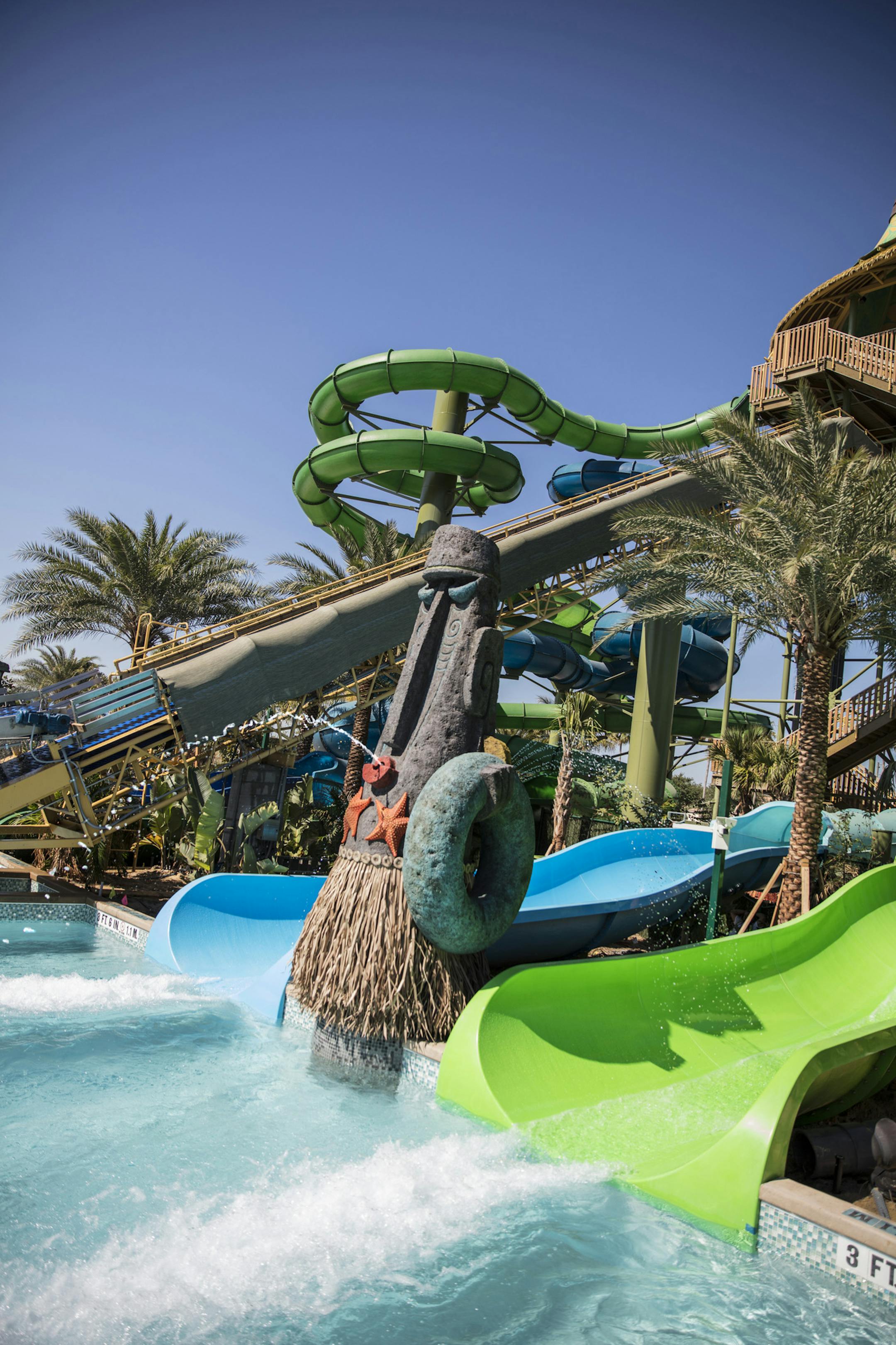 An undated handout photo of some of the many slides at Volcano Bay, which opened on May 25, 2017, at Universal Orlando in Florida. Universal is billing the new park, which cost as much as $600 million to build according to analysts, as a new kind of water theme park.(Universal Orlando Resort via The New York Times) -- NO SALES; FOR EDITORIAL USE ONLY WITH STORY SLUGGED FLA WATER PARK ADV04 BY BROOKS BARNES FOR MAY 30, 2017. ALL OTHER USE PROHIBITED.