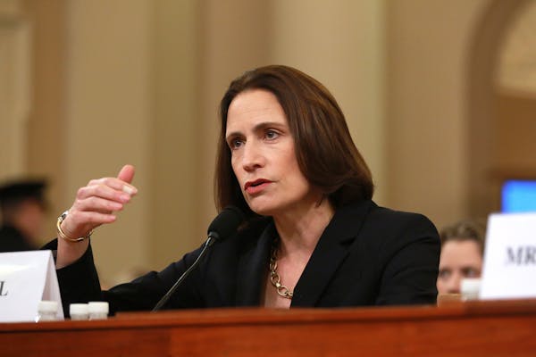 Fiona Hill, the former top Russia and Europe expert on the National Security Council, testifies during the open hearing of the House Intelligence Comm