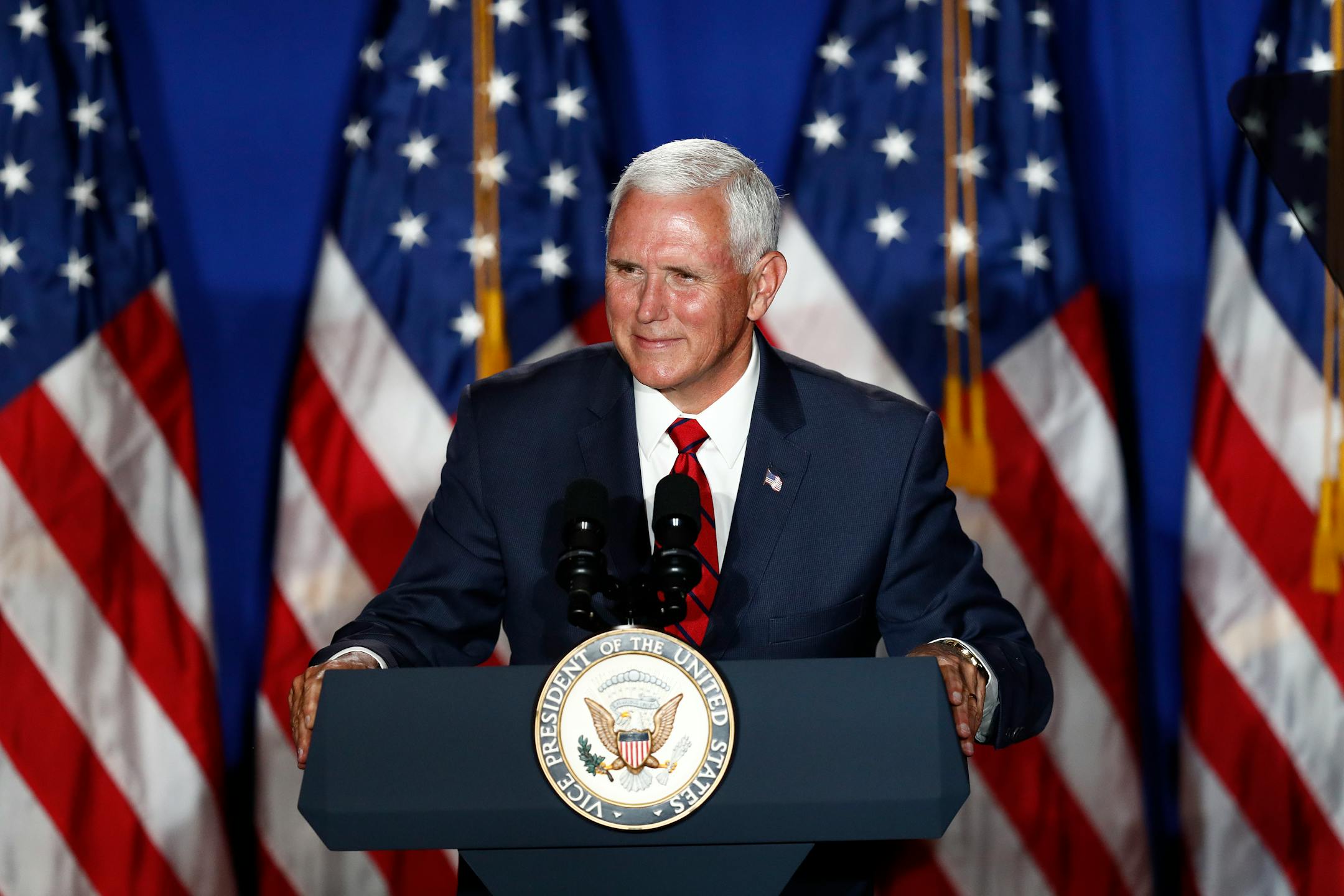 Vice President Mike Pence speaks during a rally on Tuesday, June 25, 2019 in Miami.