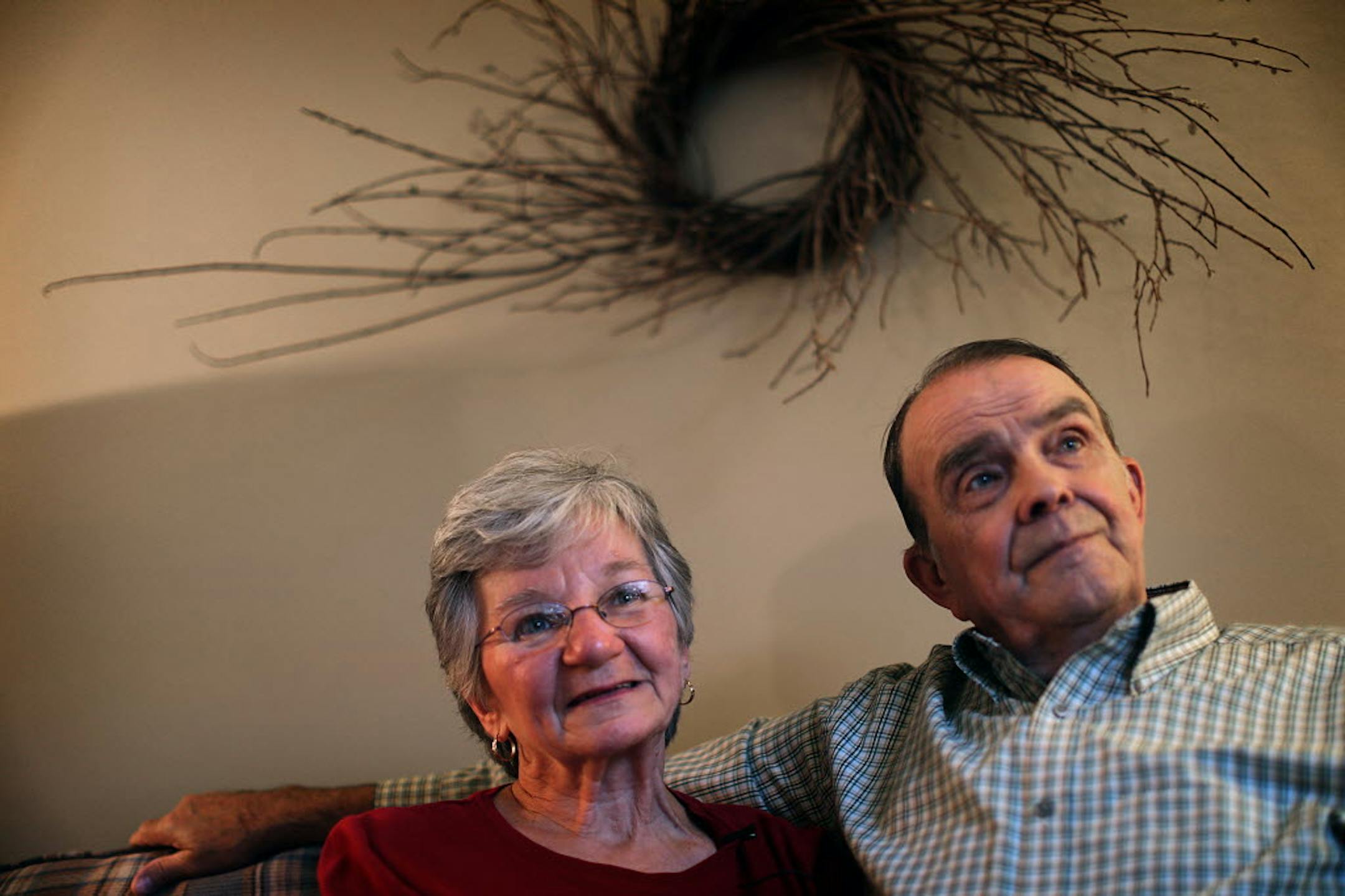 "If it's in your heart to vote against it, you should follow that, if that's what you believe. We happen to believe the other way." -- Barb Sanders, member of St. Barnabas Lutheran Church in Plymouth, with husband Bob.