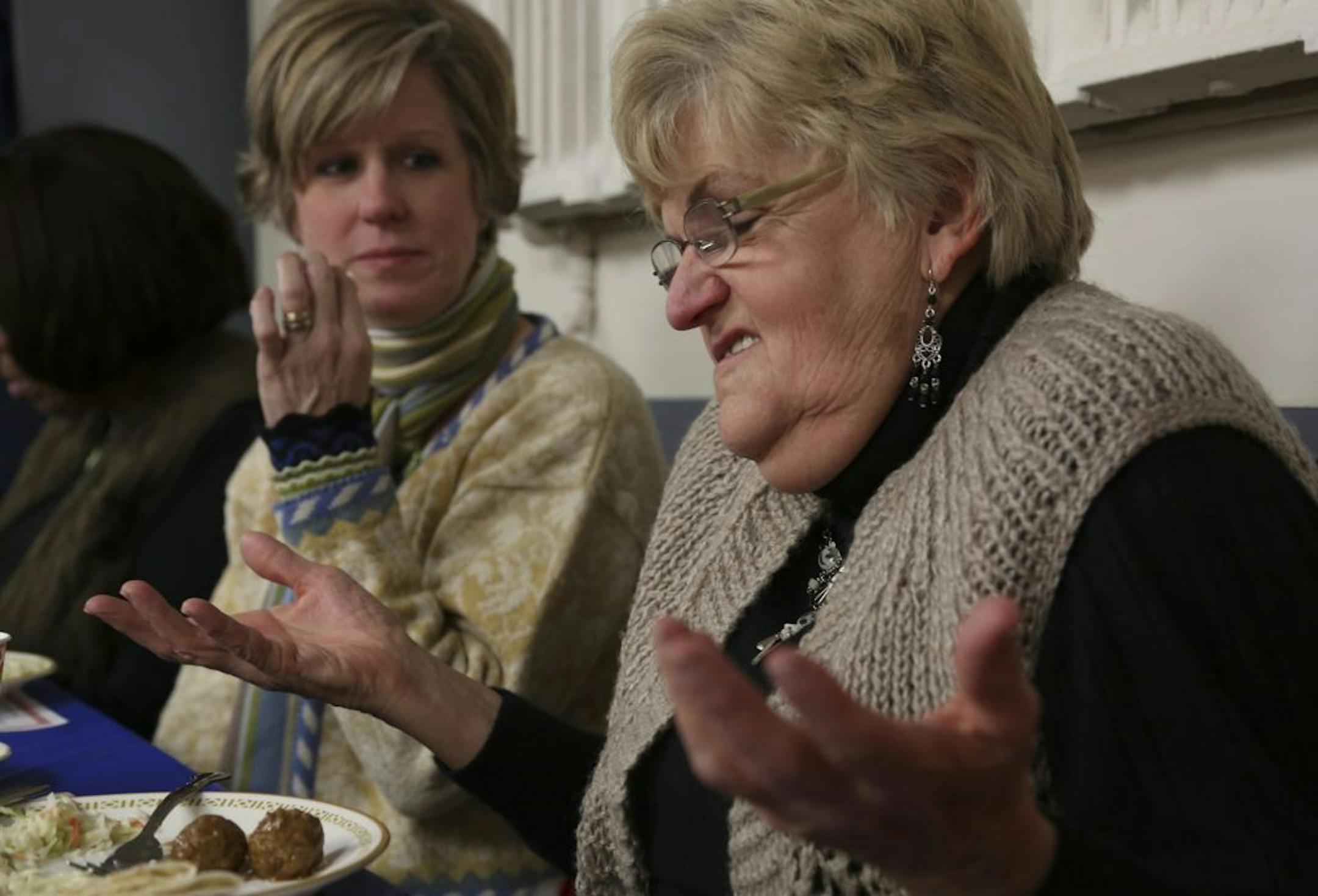 Pat Boyd, of St. Paul talked about her experience eating lutefisk on Chirstmas eve as a child during the first of three lutefisk dinners at Mindekirken Church in Minneapolis, Min., Saturday November 17, 2012.