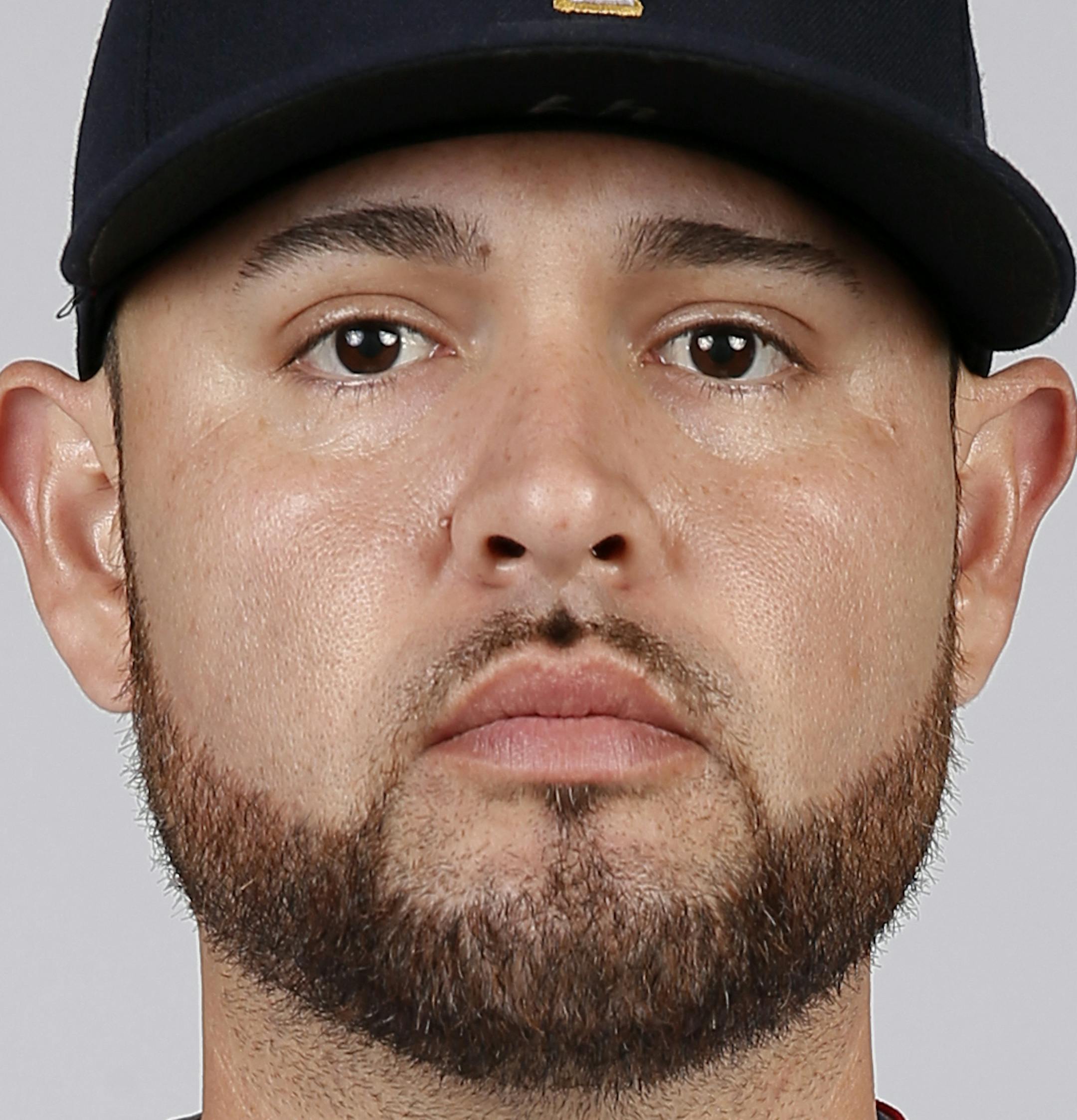 This is a 2015 photo of Ricky Nolasco of the Minnesota Twins baseball team. This image reflects the Twins active roster as of Tuesday March 3, 2015, when this image was taken. (AP Photo/Tony Gutierrez)