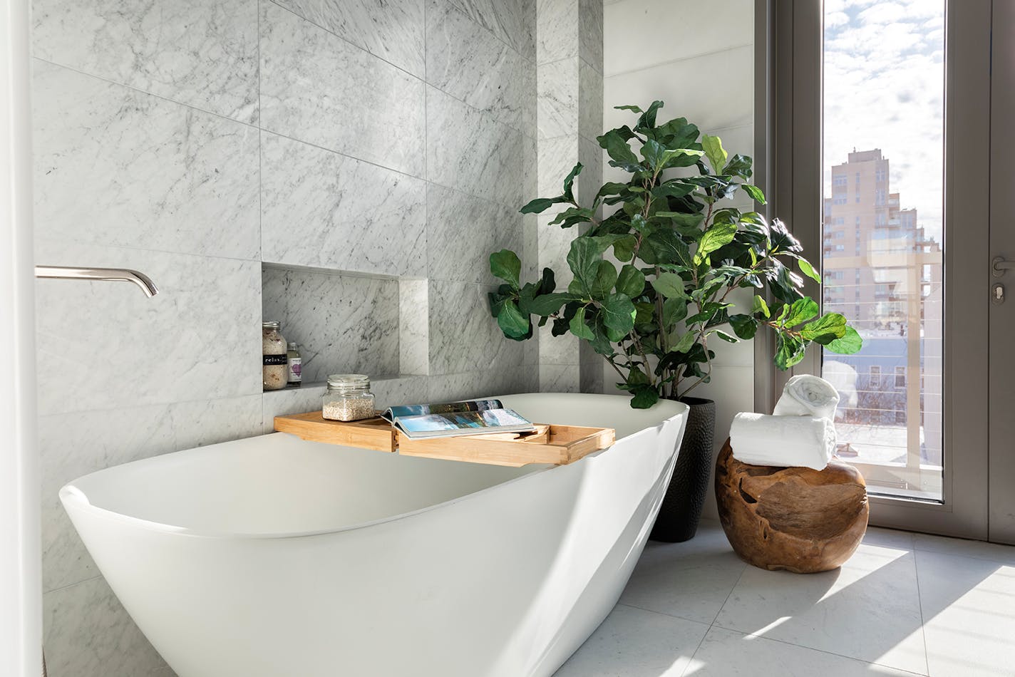 Greenery in this bathroom helps to create a spa like feel. (Handout/TNS)