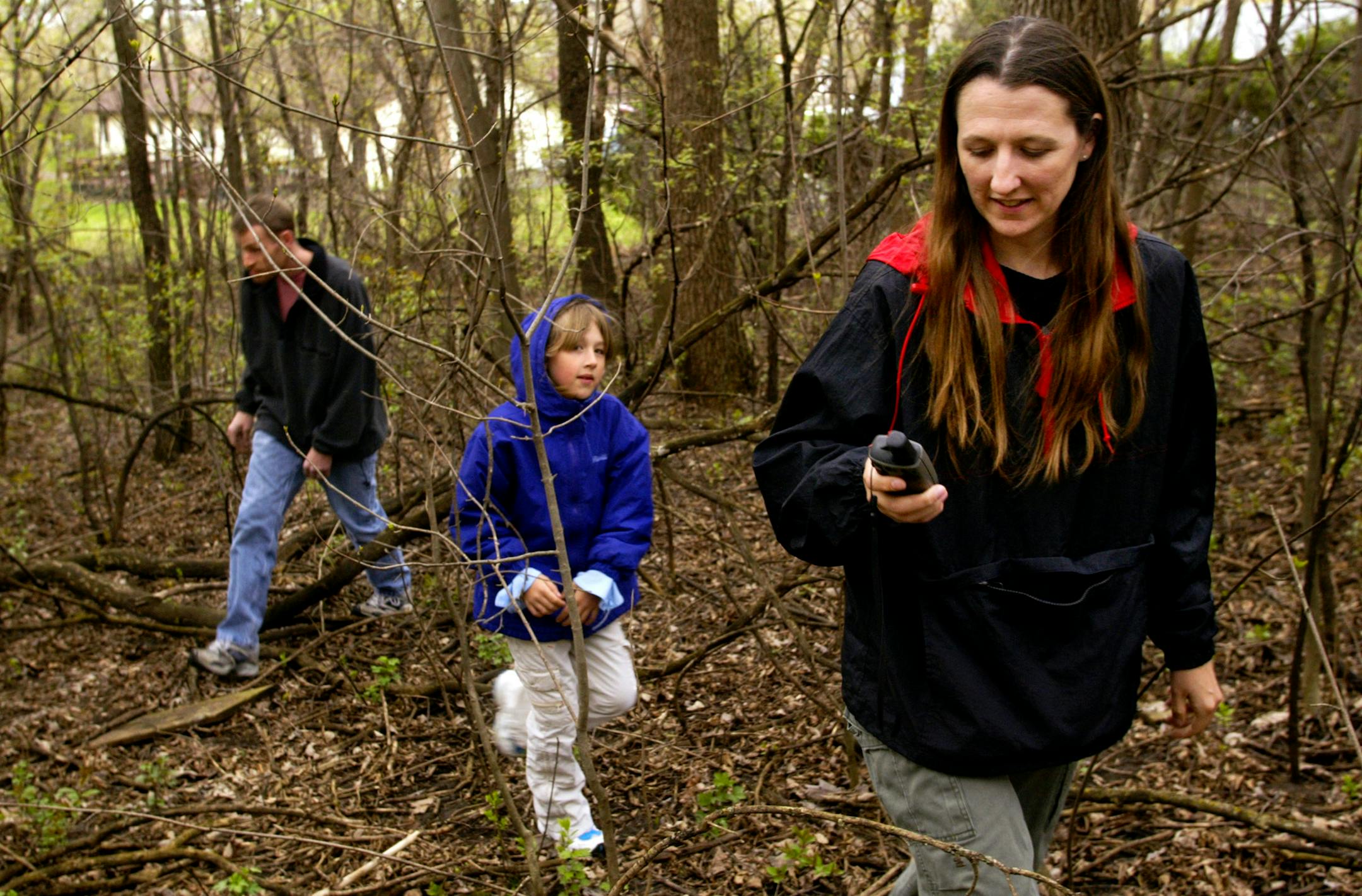 Geocaching in the woods at Longridge Park in Apple Valley.