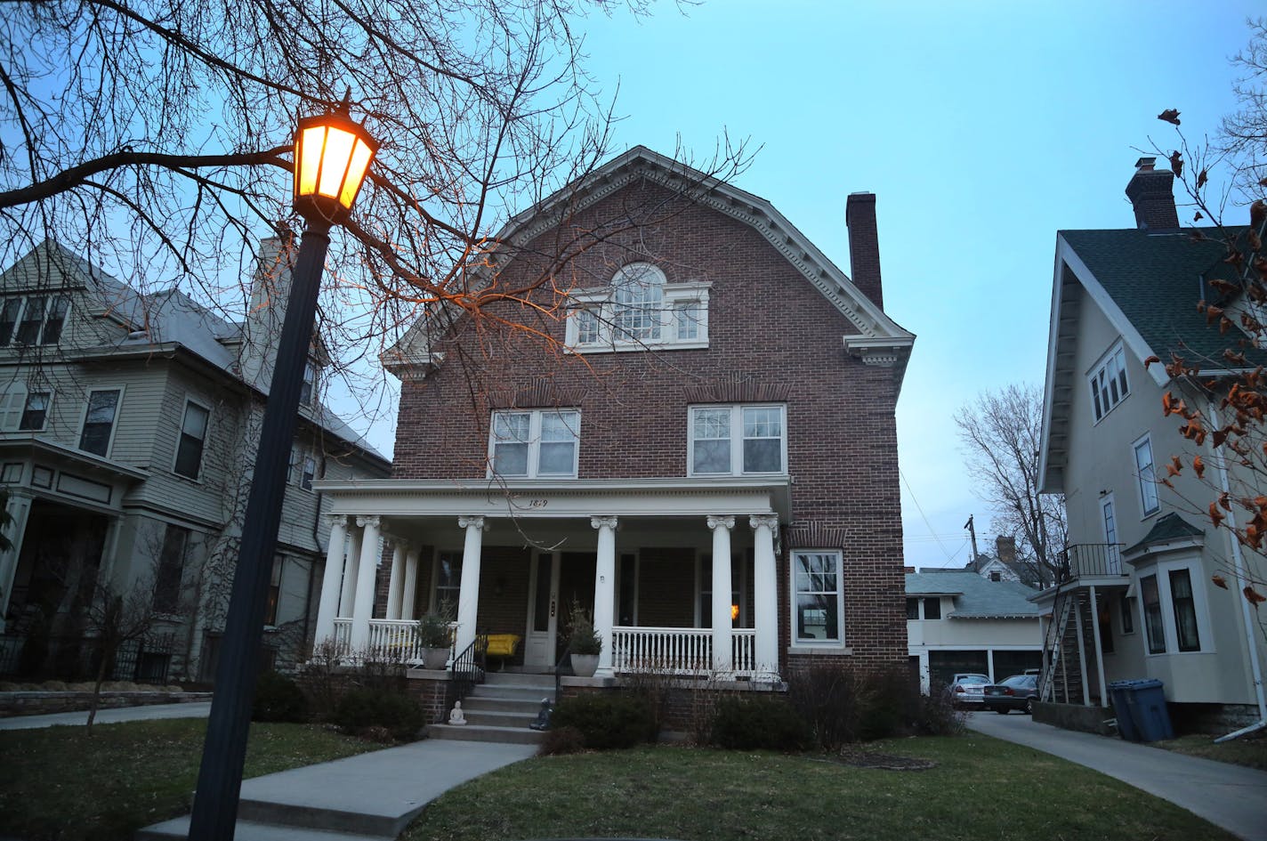 The home's front entry.