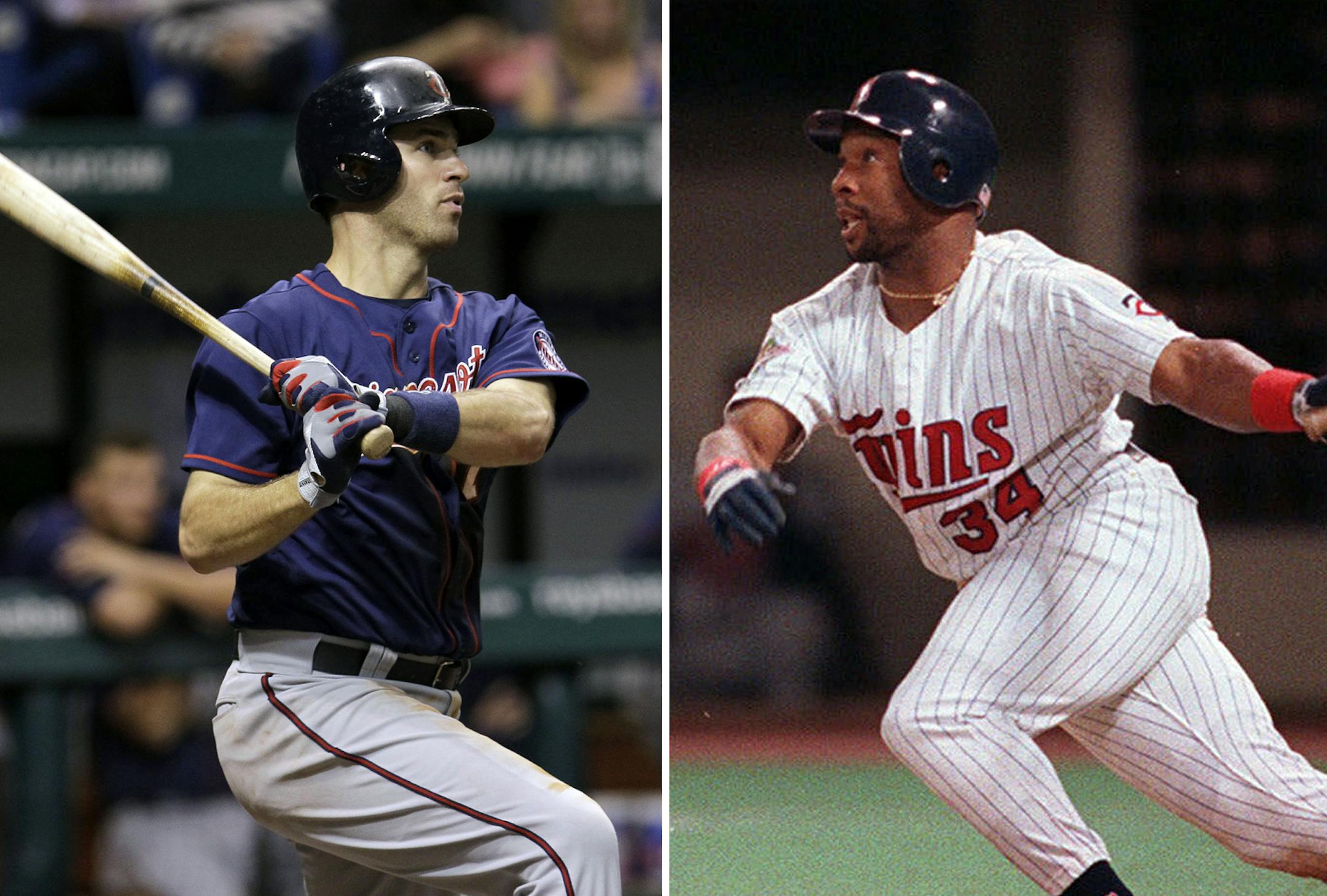 Joe Mauer, left, and Kirby Puckett