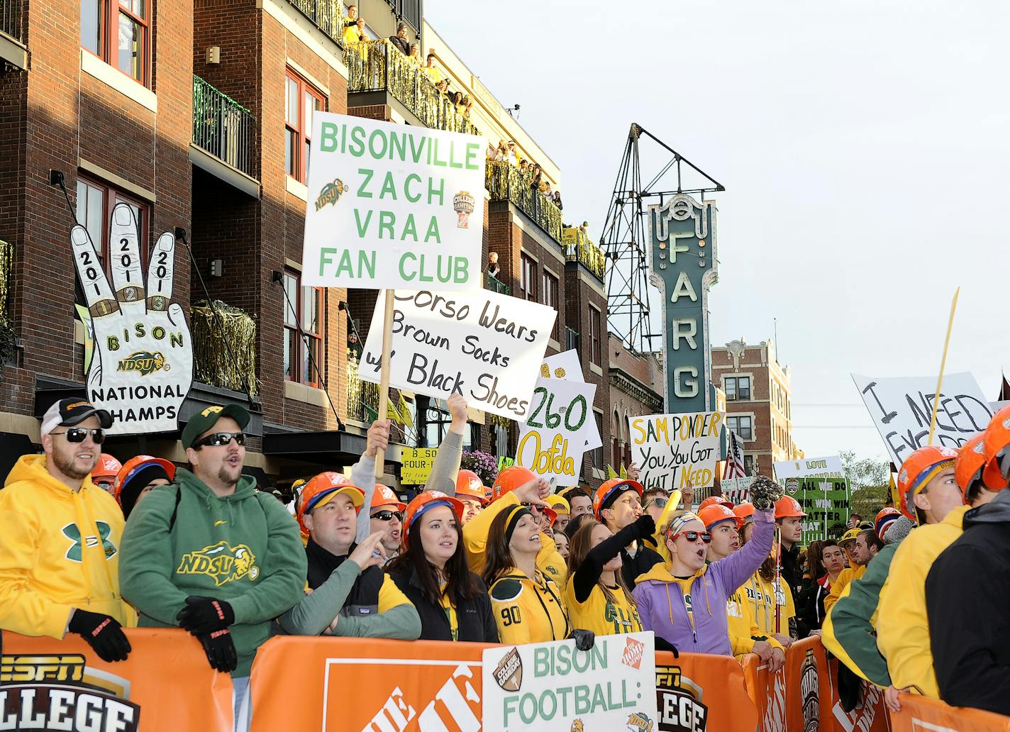 ESPN's GameDay visited Fargo in 2013 and 2014. On Saturday, the show will air from Brookings, S.D., where North Dakota State plays South Dakota State.