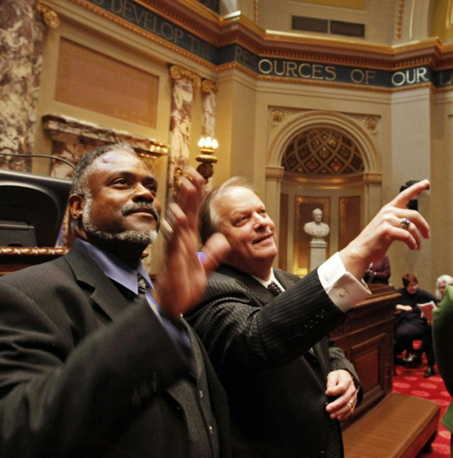 Sen. John Harrington after being sworn into the Senate