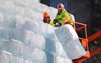 The 2018 St. Paul Winter Carnival Ice Palace is coming down, one 500 pound block at a time. Construction crews began de-constructing the Ice Palace on