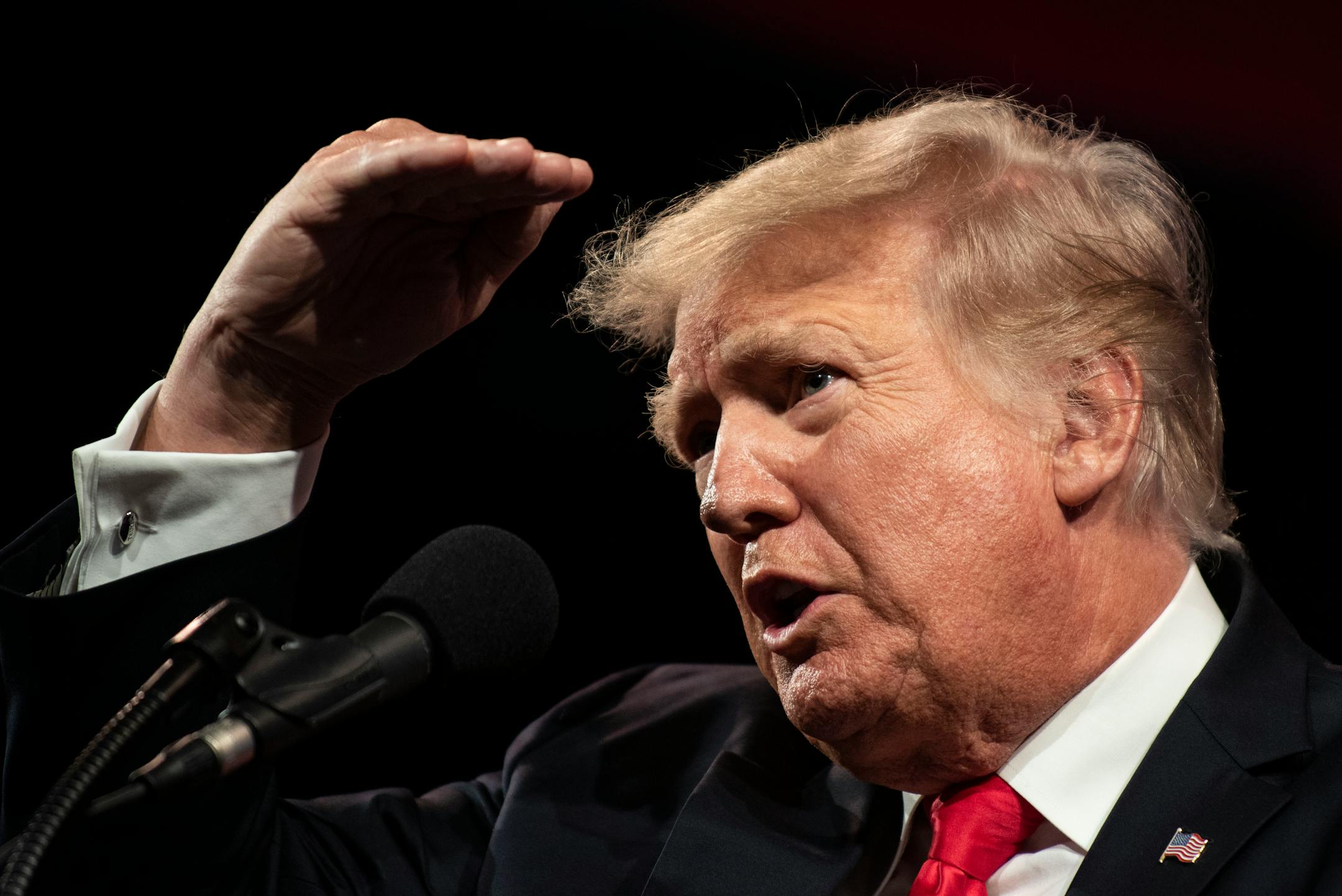 Former president Donald Trump has said he will invoke executive privilege to try to block requests for information from the House committee investigating the Jan. 6 attack on the Capitol. MUST CREDIT: Photo for The Washington Post by Emil Lippe