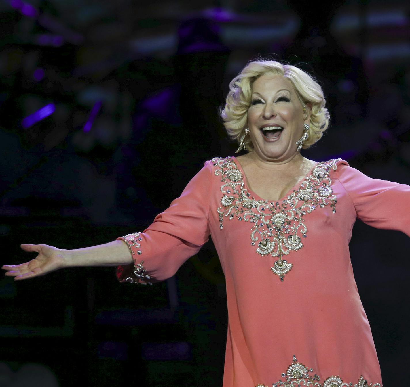 Bette Midler at the start of her second song, "I Look Good" at Xcel Energy Center in St. Paul Sunday night. ] JEFF WHEELER &#xef; jeff.wheeler@startribune.com Bette Midler brought her Divine Intervention tour to Xcel Energy Center in St. Paul Sunday night, June 7, 2015.