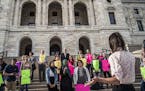 Several dozens survivors of sexual assault and their allies gathered on the steps of the State Capitol to draw attention to unsolved rape cases. ] Sex